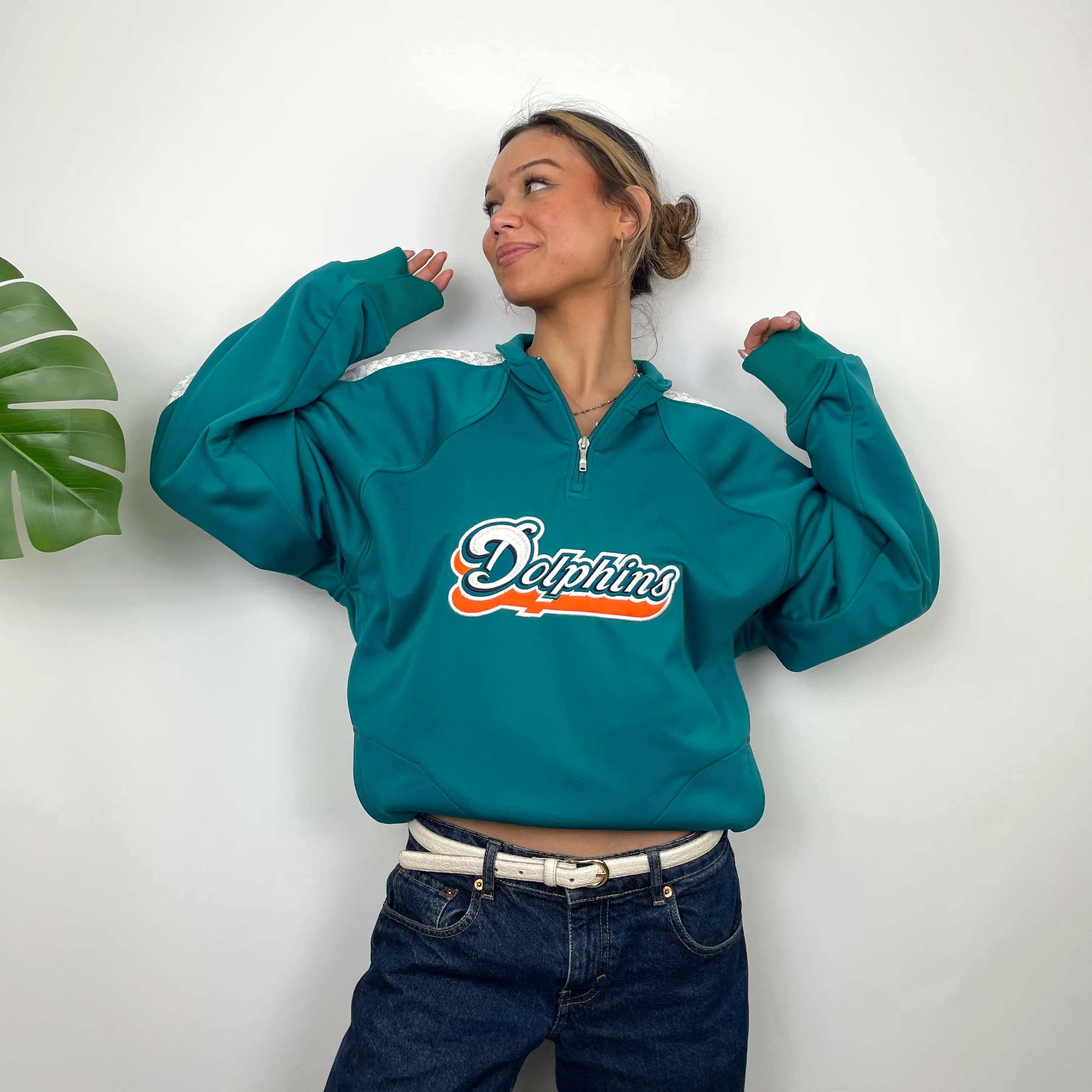 Miami Dolphins RARE NFL Quarter Zip Up Jacket (XL) - Image 4