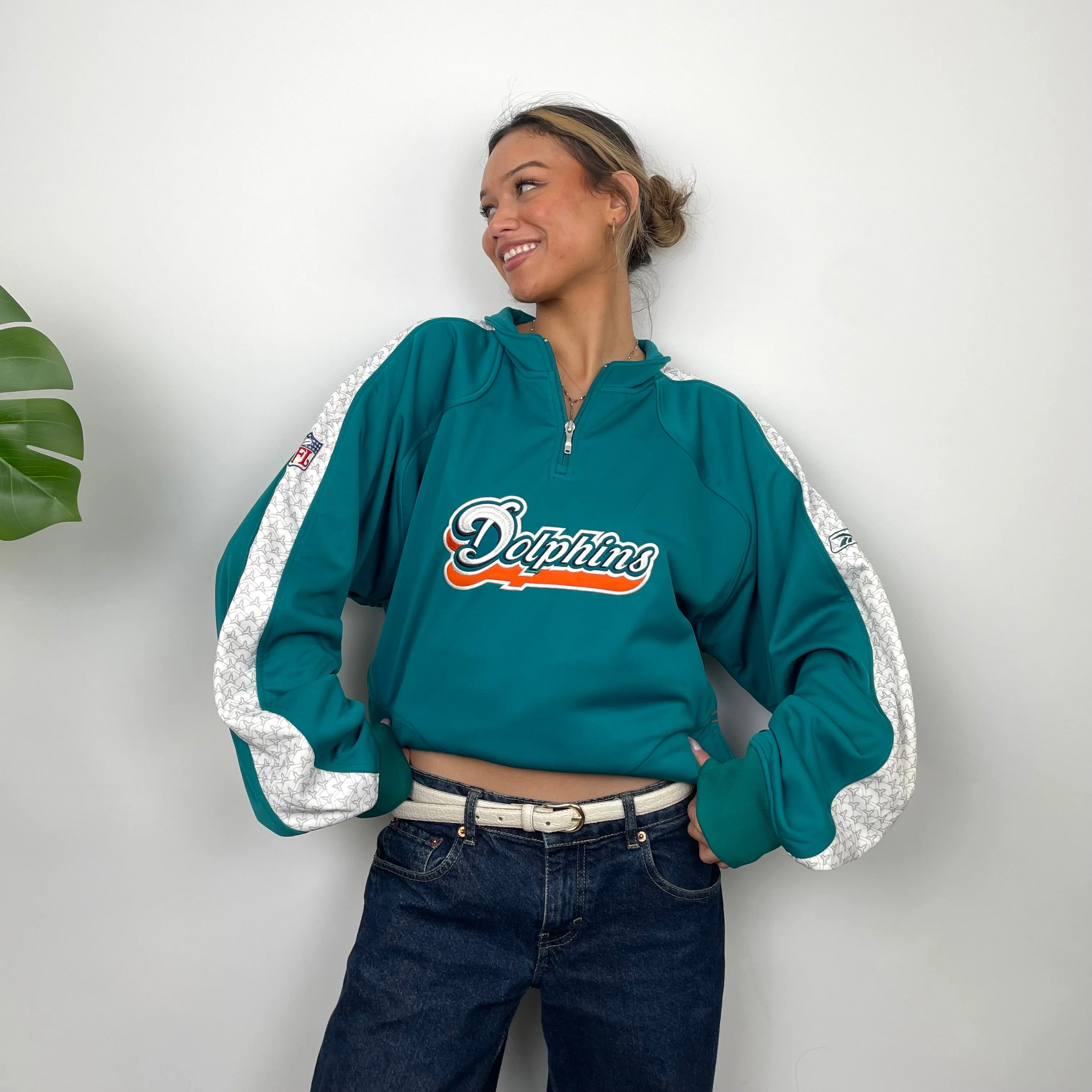 Miami Dolphins RARE NFL Quarter Zip Up Jacket (XL) - Image 3