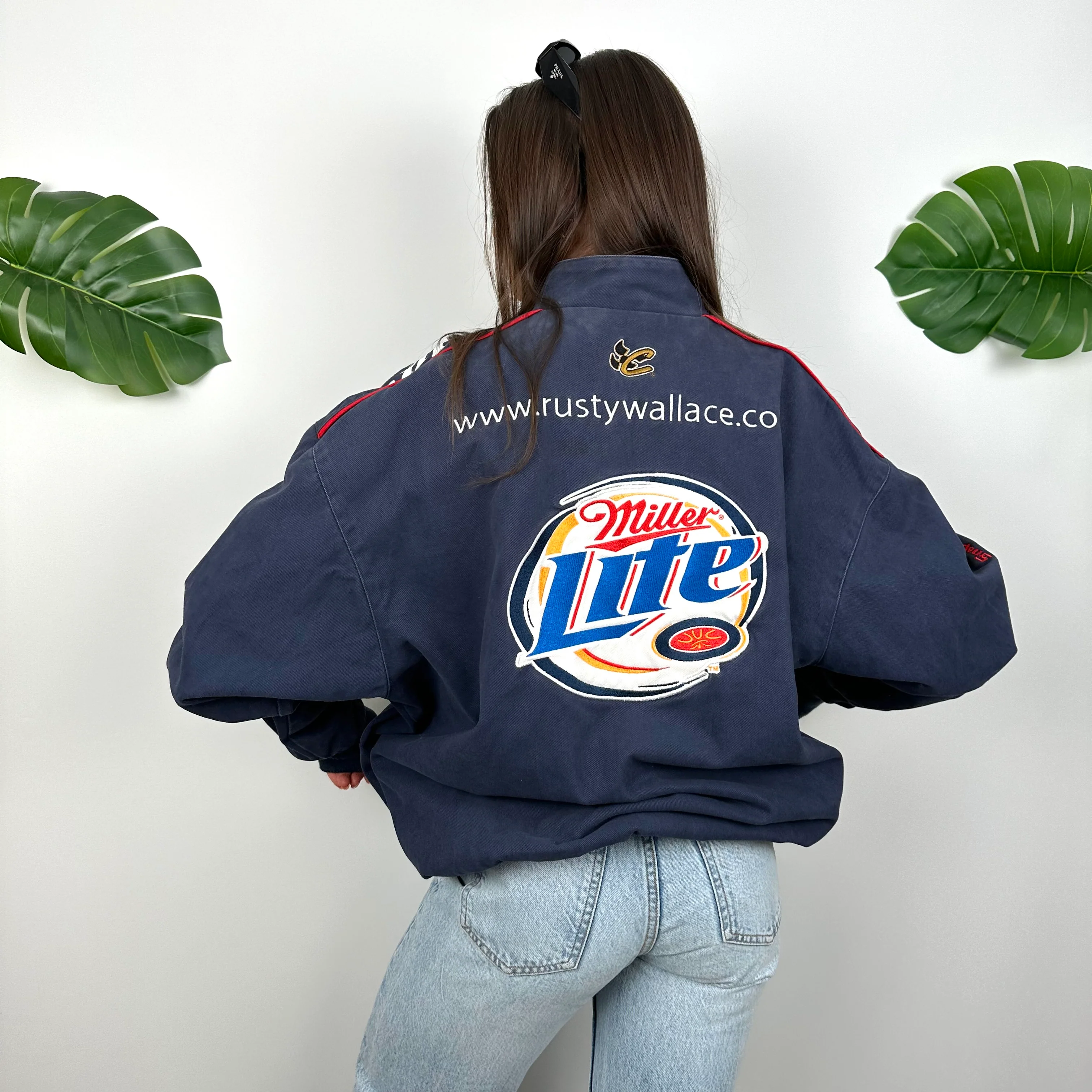 Miller Lite RARE Navy NASCAR Racing Jacket (XL) - Image 6