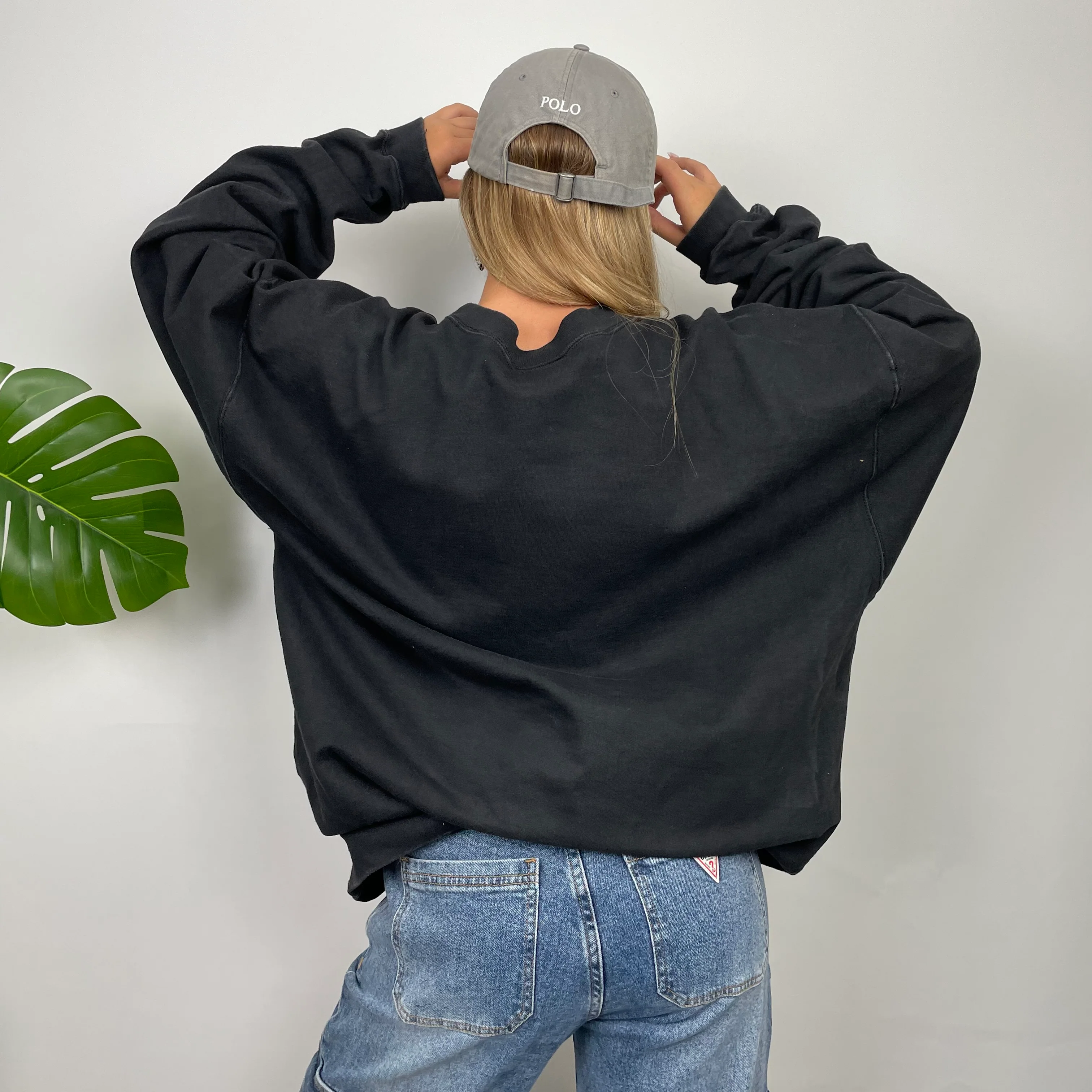 NBC Sports Black Embroidered Spell Out Sweatshirt (XXL) - Image 6