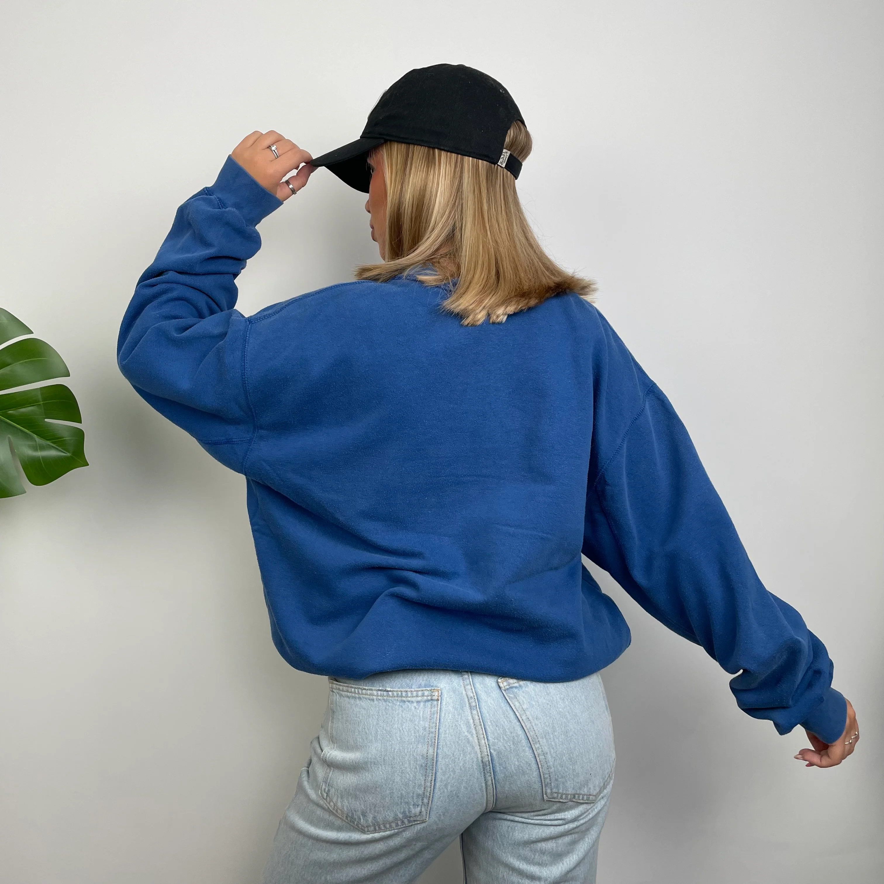 New York Giants Blue Embroidered Spell Out Sweatshirt (XL) - Image 7
