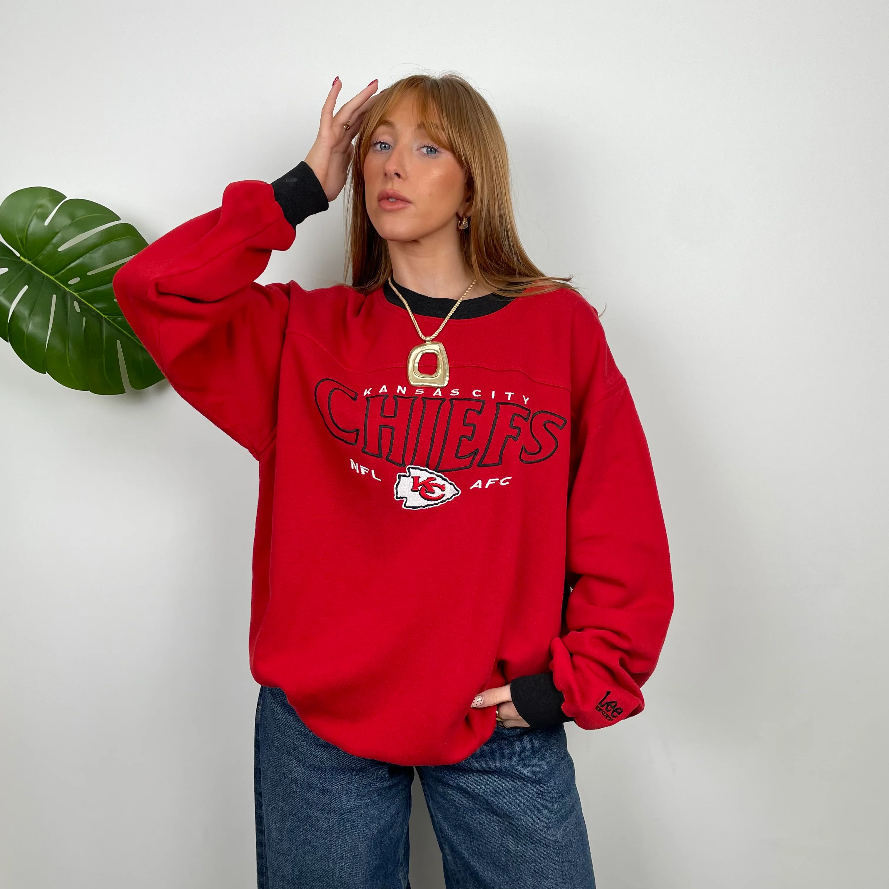 NFL Kansas City Chiefs Red RARE Sweatshirt (M) - Image 2