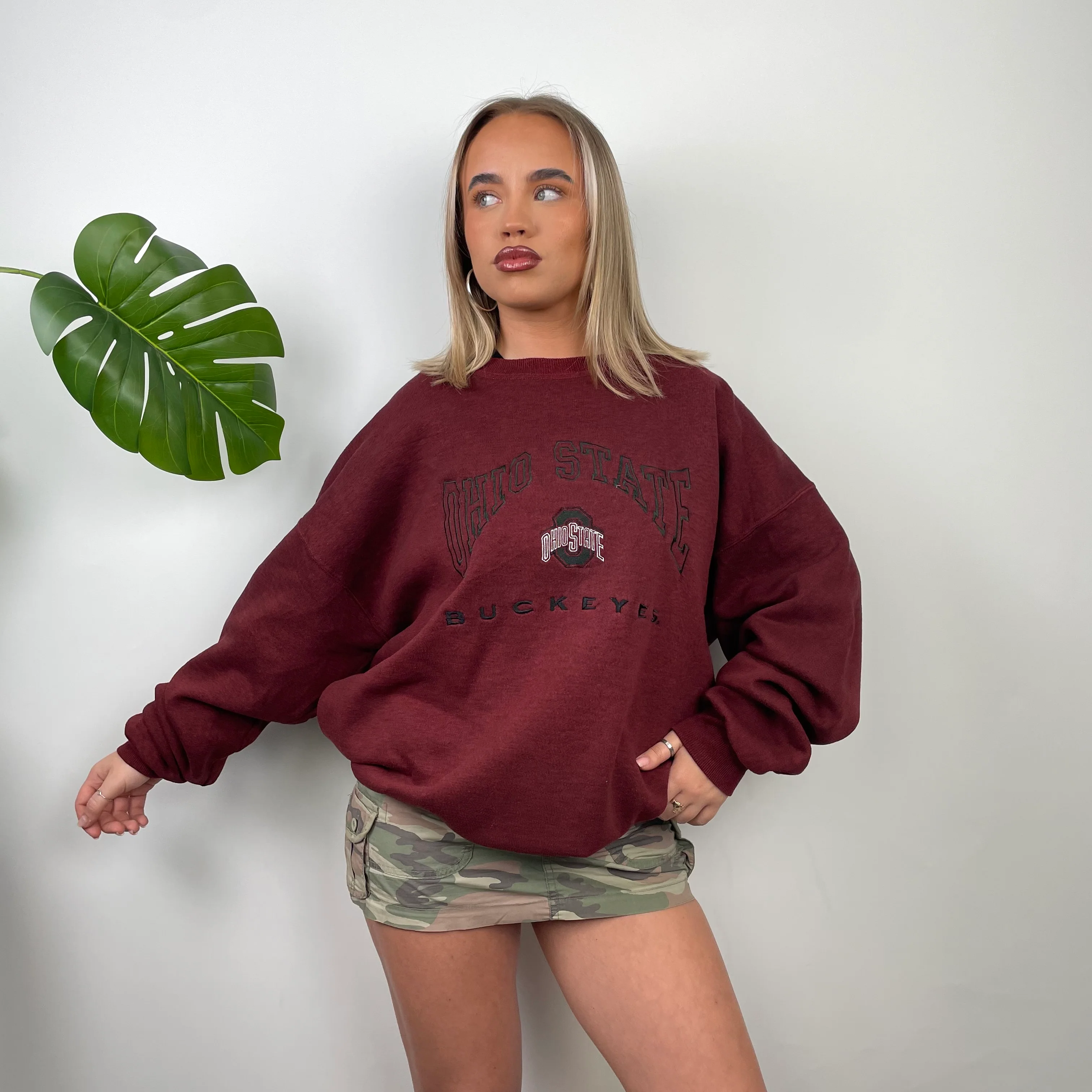 NFL Ohio State Red Embroidered Spell Out Sweatshirt (XL) - Image 3