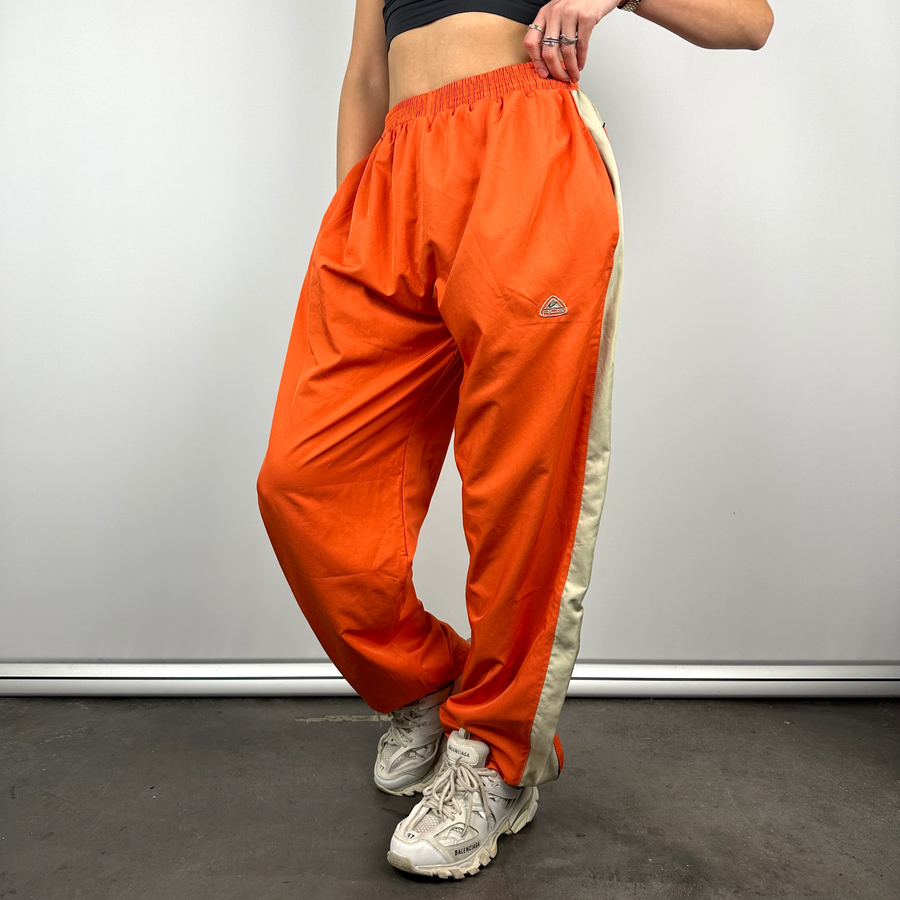 Nike ACG Orange Embroidered Spell Out Track Pants (XL) - Image 5