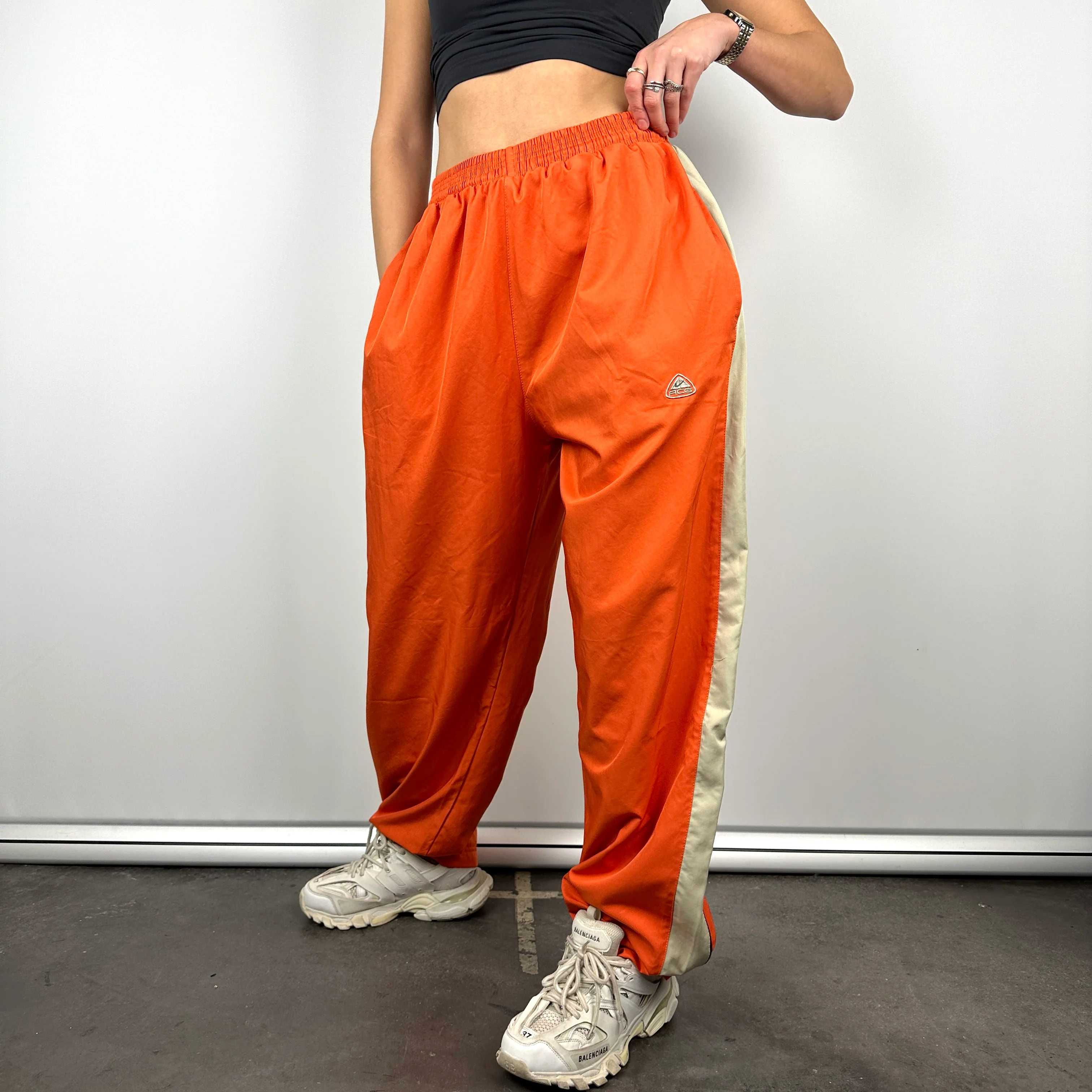 Nike ACG Orange Embroidered Spell Out Track Pants (XL) - Image 6