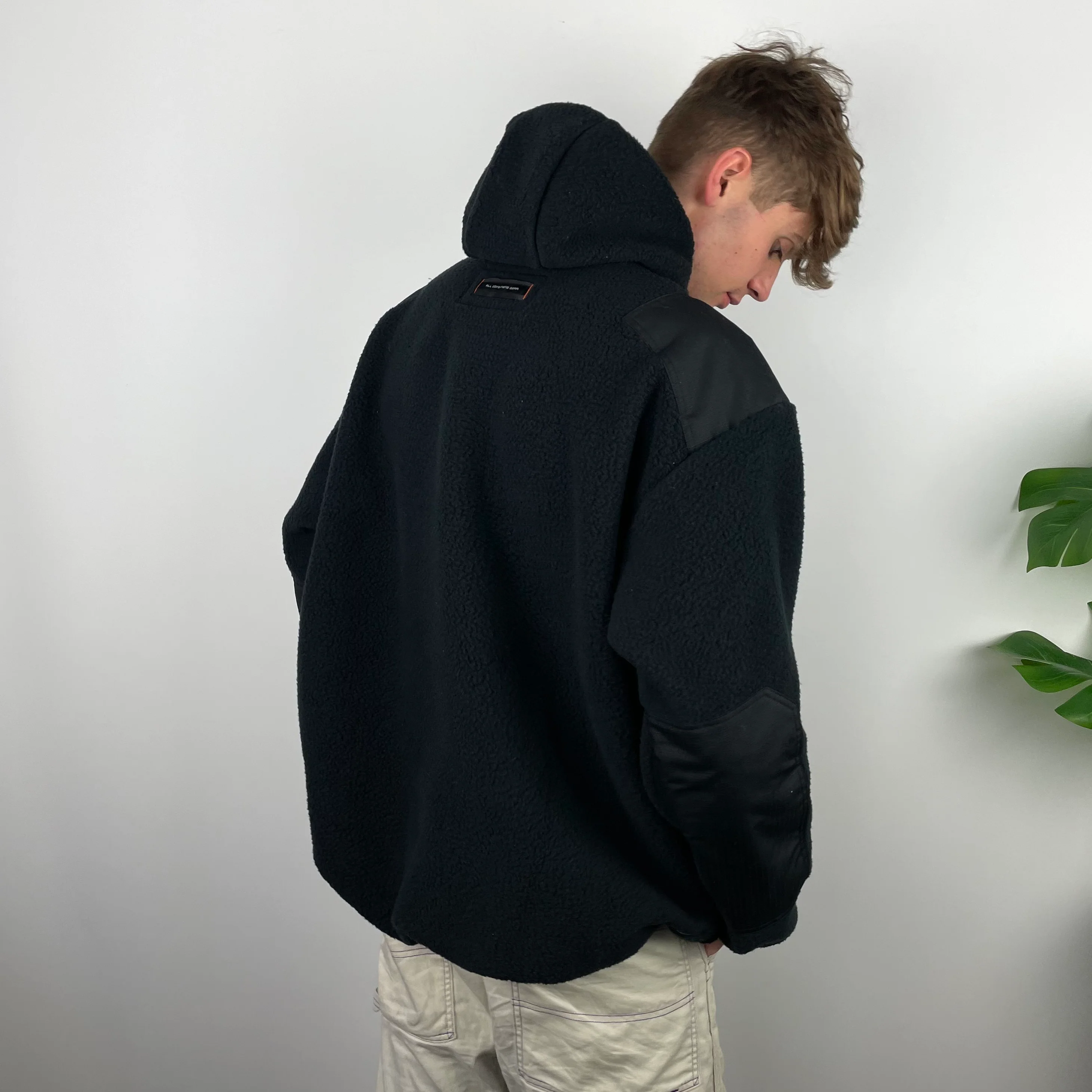 Nike ACG RARE Black Embroidered Spell Out Balaclava Teddy Bear Fleece Hoodie (L) - Image 5