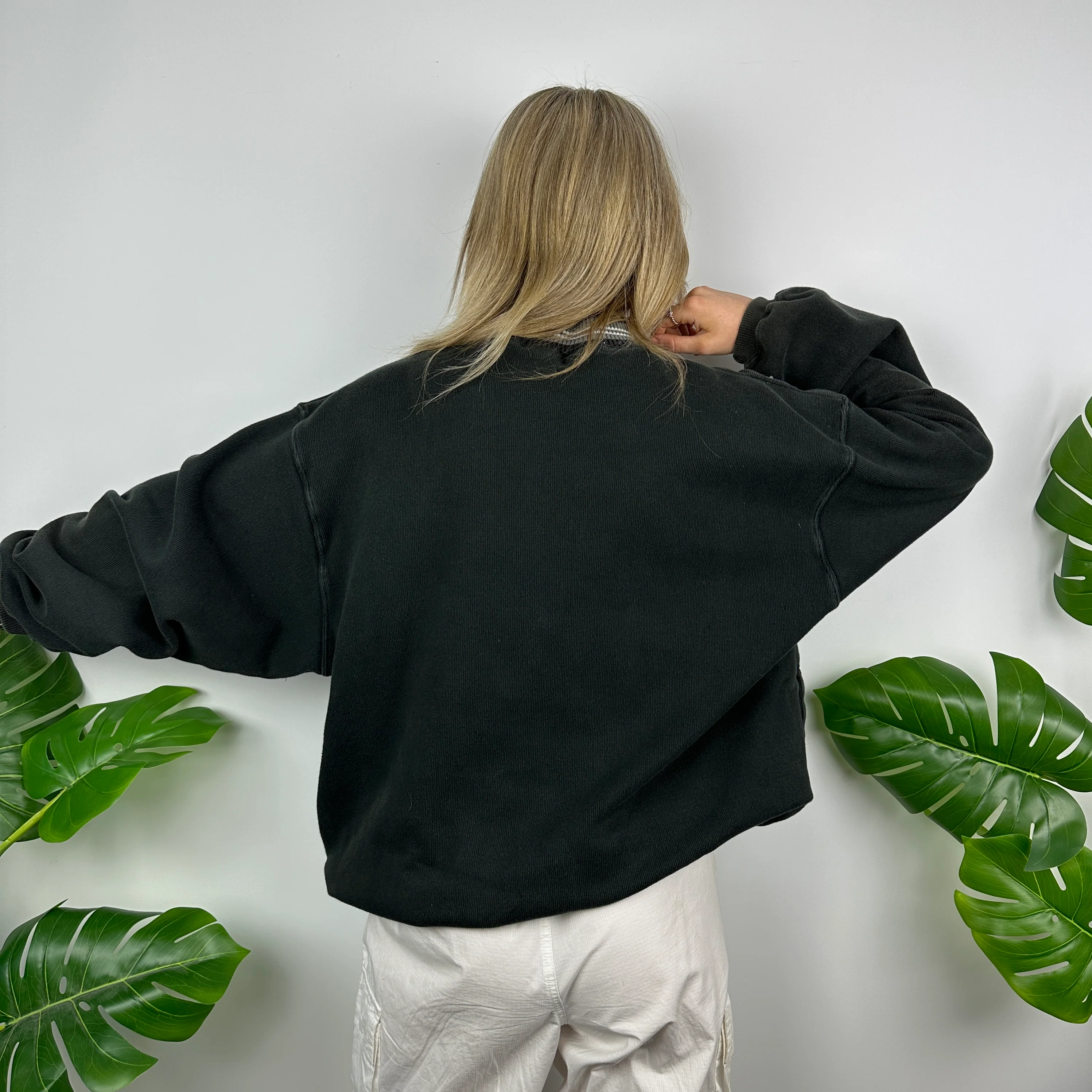 Nike Air Jordan Black Embroidered Logo Sweatshirt (L) - Image 4
