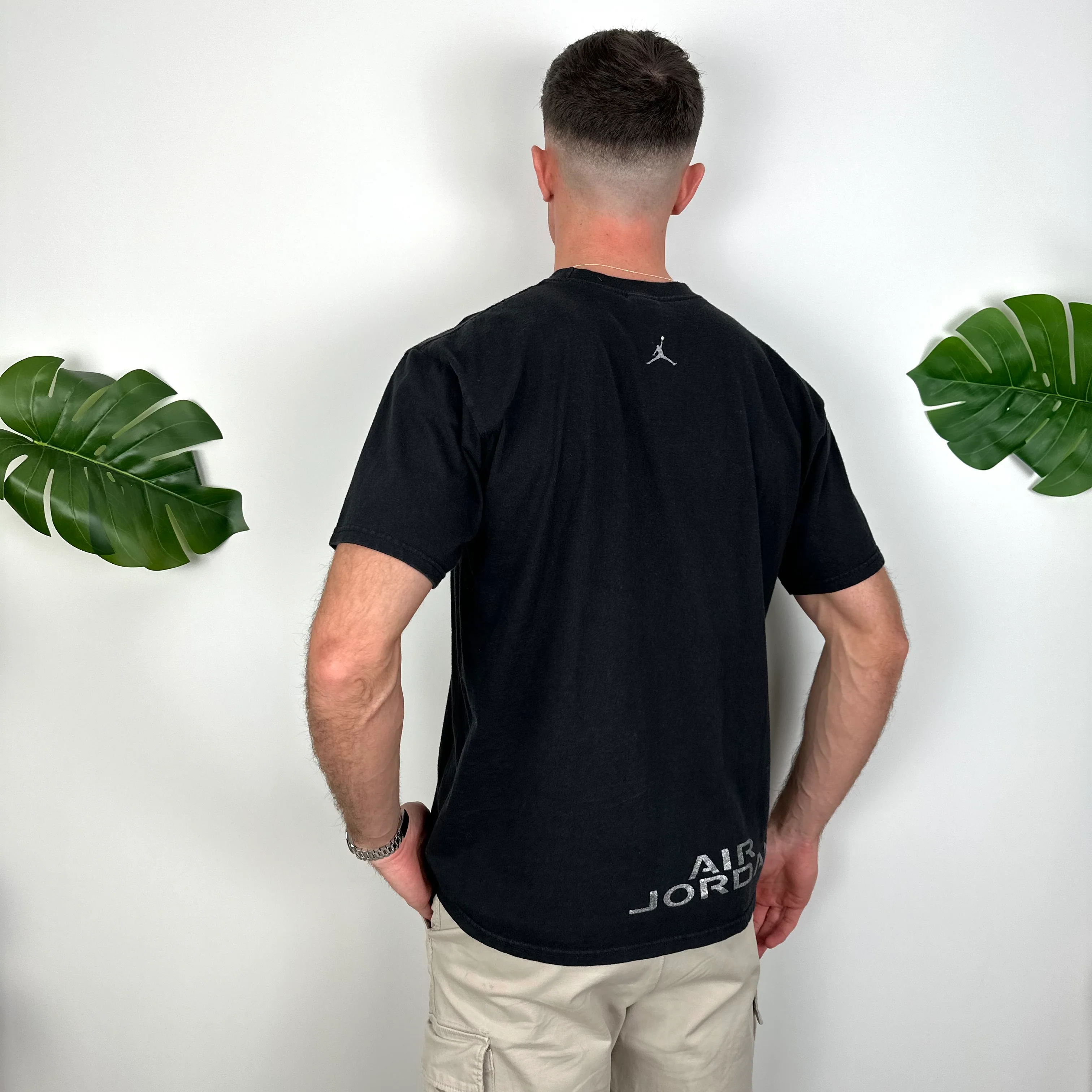 Nike Air Jordan Black Spell Out T Shirt (M) - Image 3