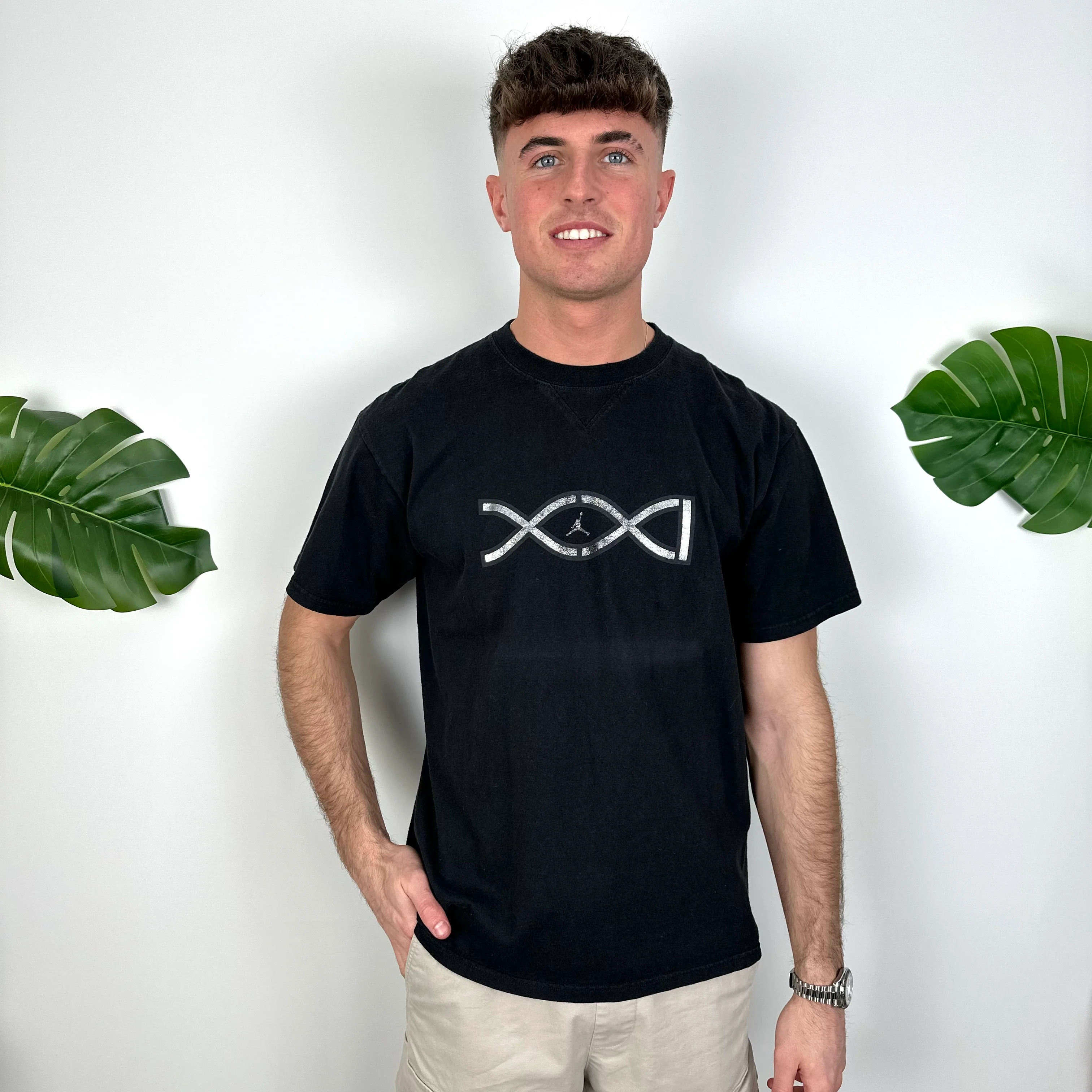 Nike Air Jordan Black Spell Out T Shirt (M) - Image 6