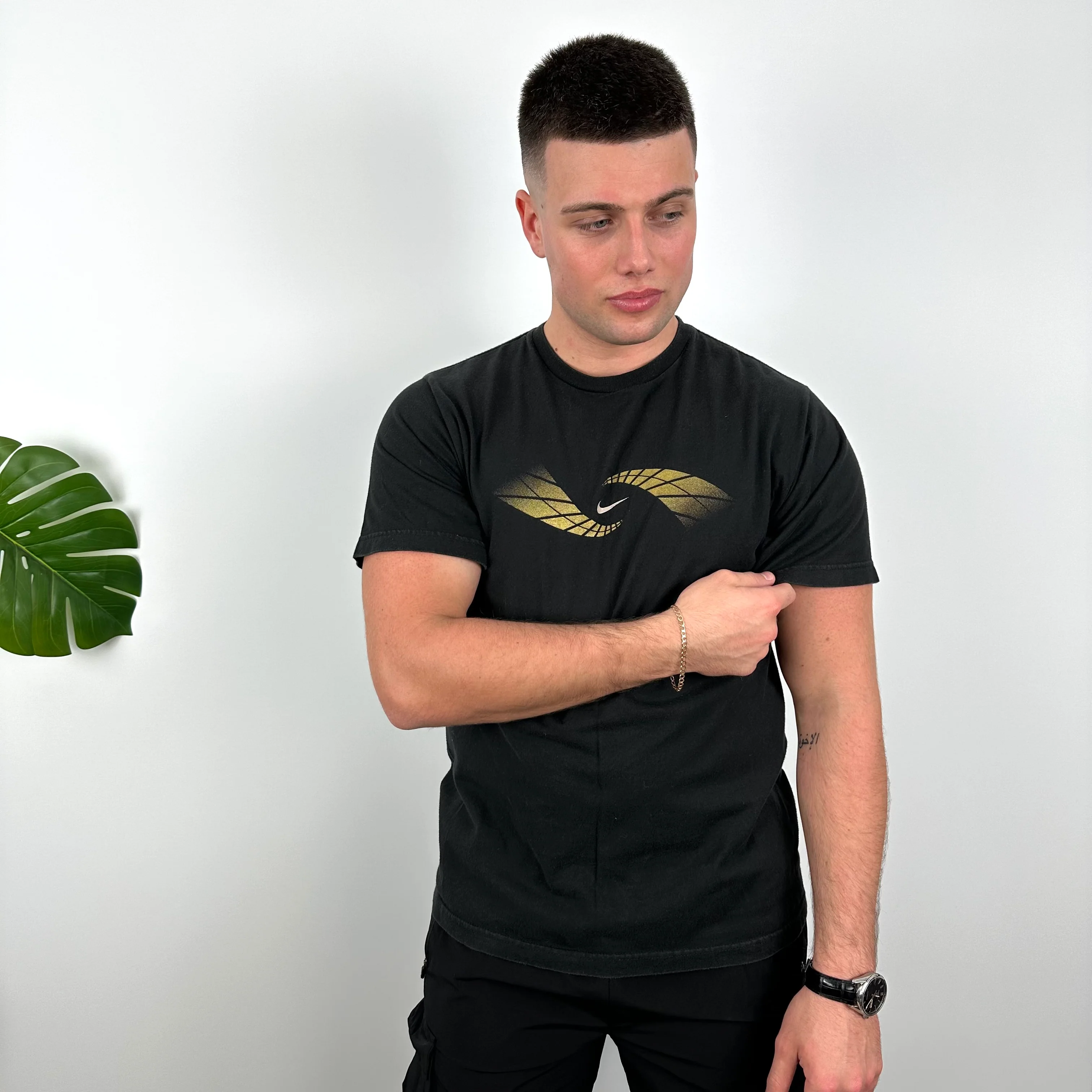 Nike Black Swoosh T Shirt (M) - Image 2
