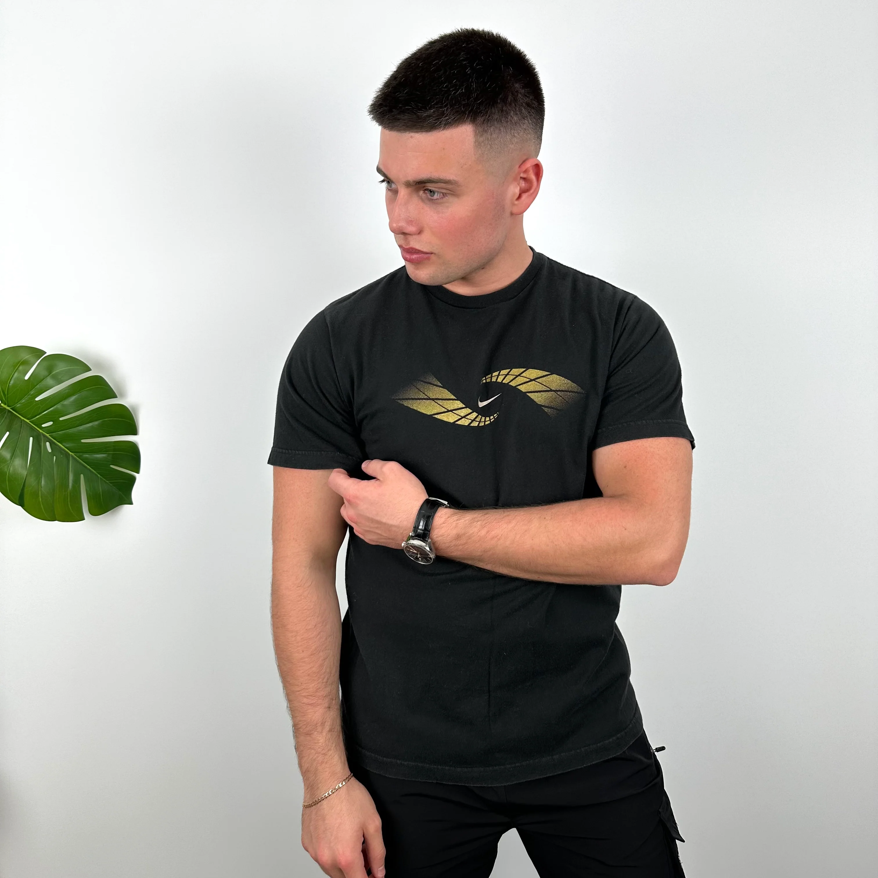 Nike Black Swoosh T Shirt (M) - Image 5