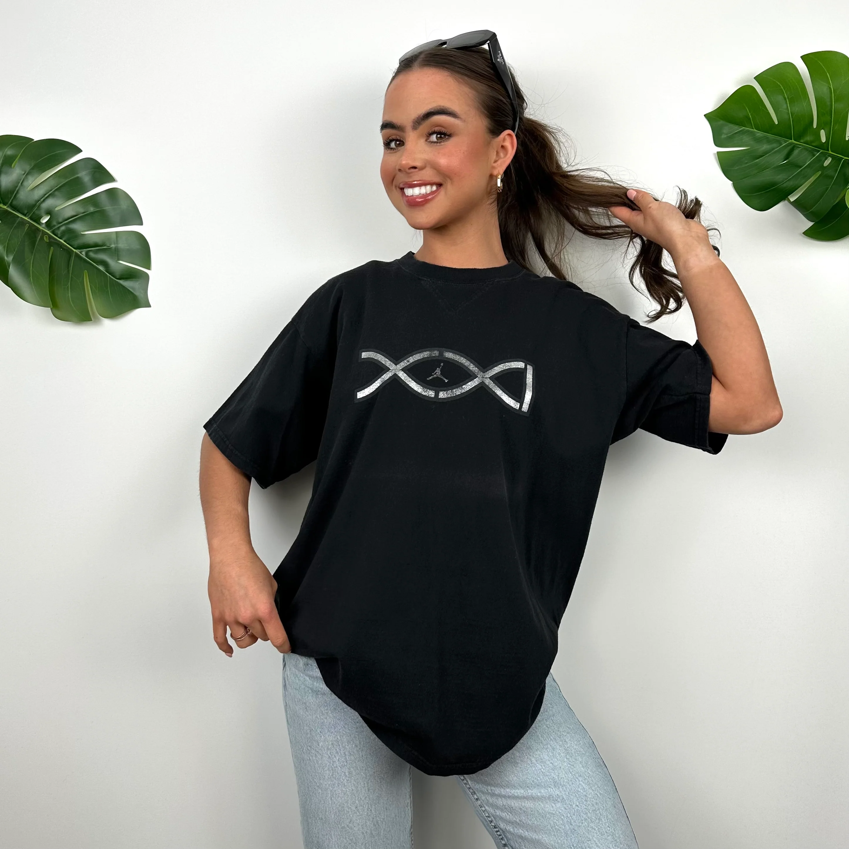 Nike Air Jordan Black Spell Out T Shirt (M) - Image 3