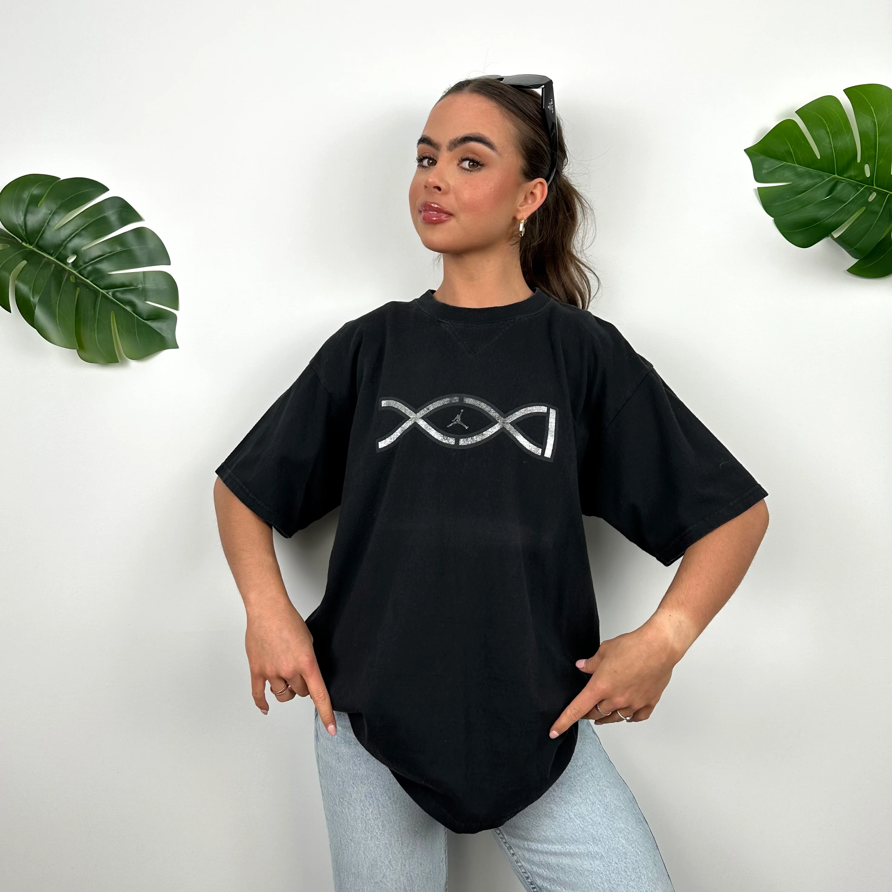 Nike Air Jordan Black Spell Out T Shirt (M) - Image 5