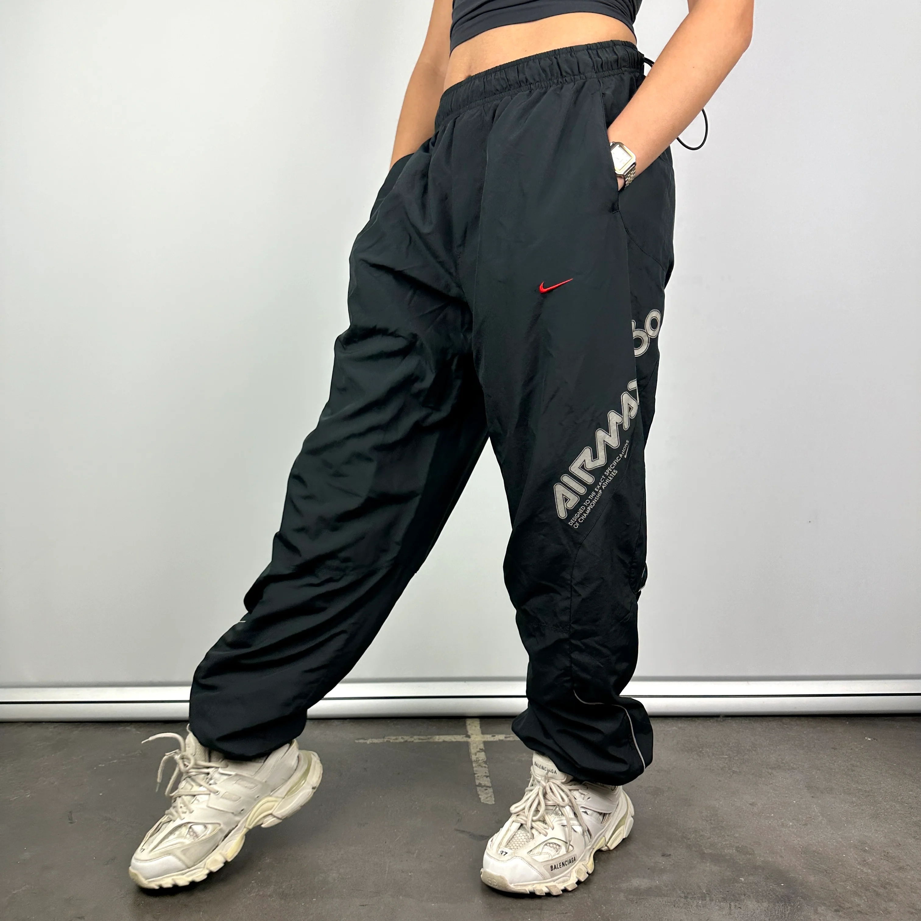 Nike Air Max Black Spell Out Track Pants (L) - Image 2