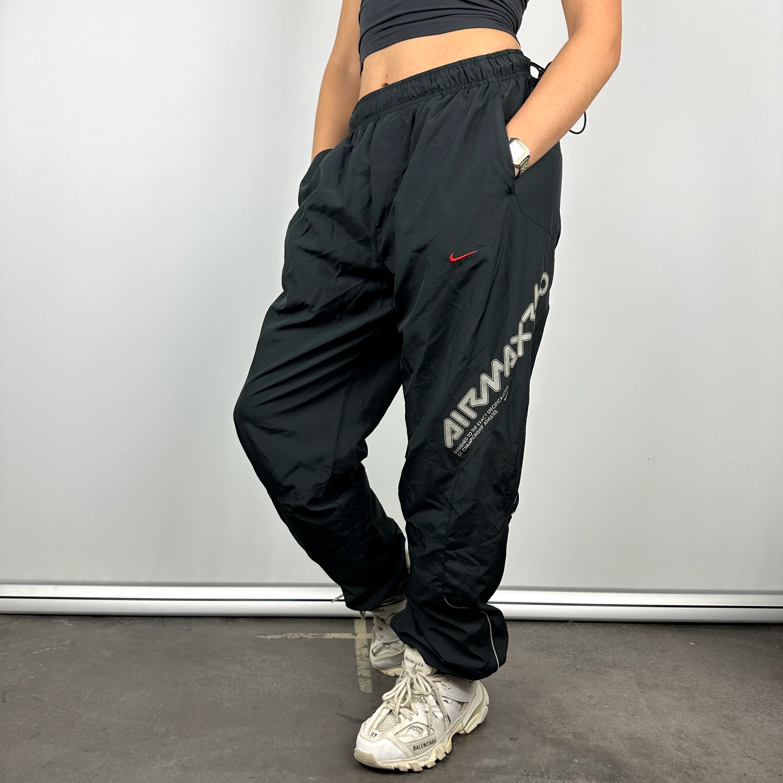 Nike Air Max Black Spell Out Track Pants (L) - Image 5