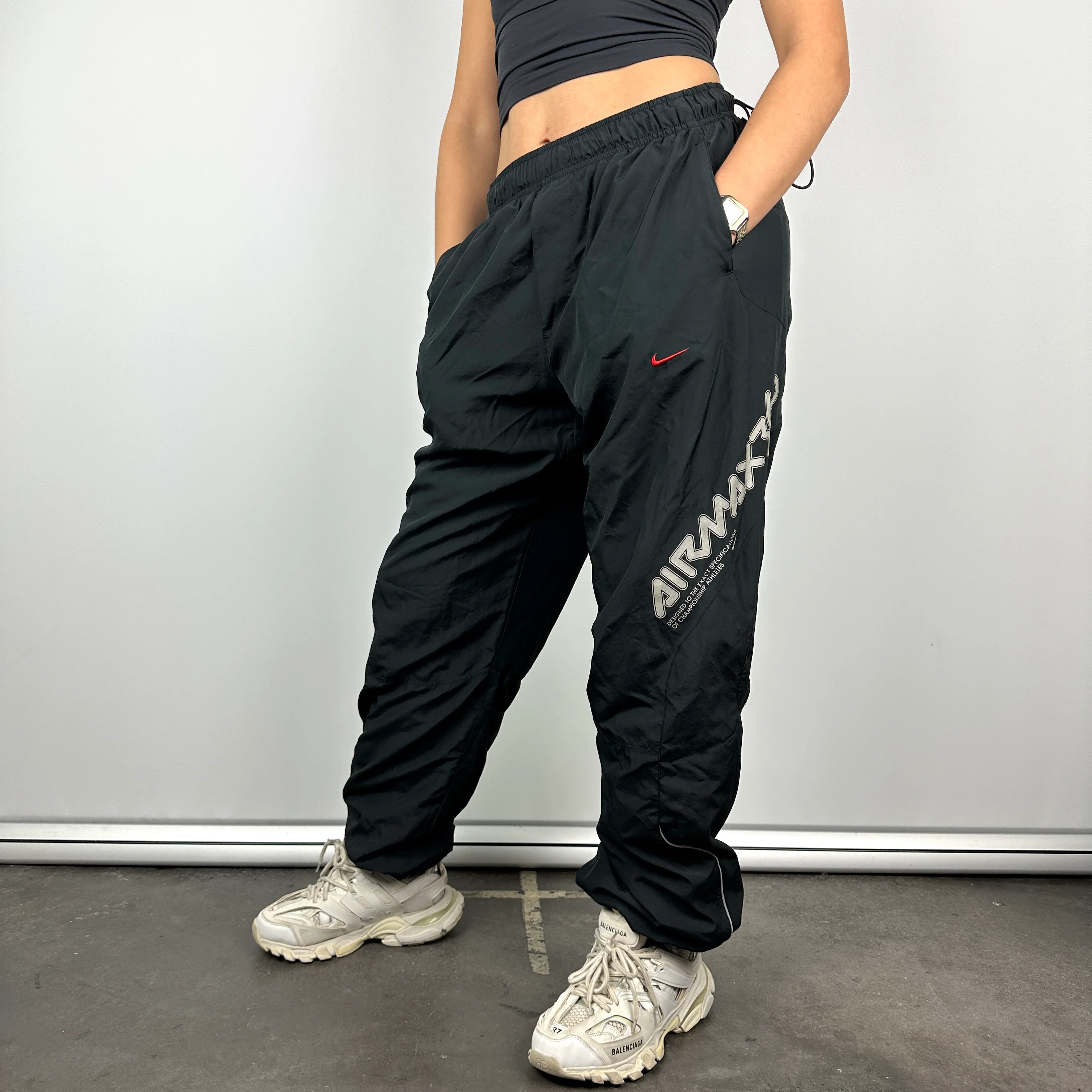 Nike Air Max Black Spell Out Track Pants (L) - Image 7