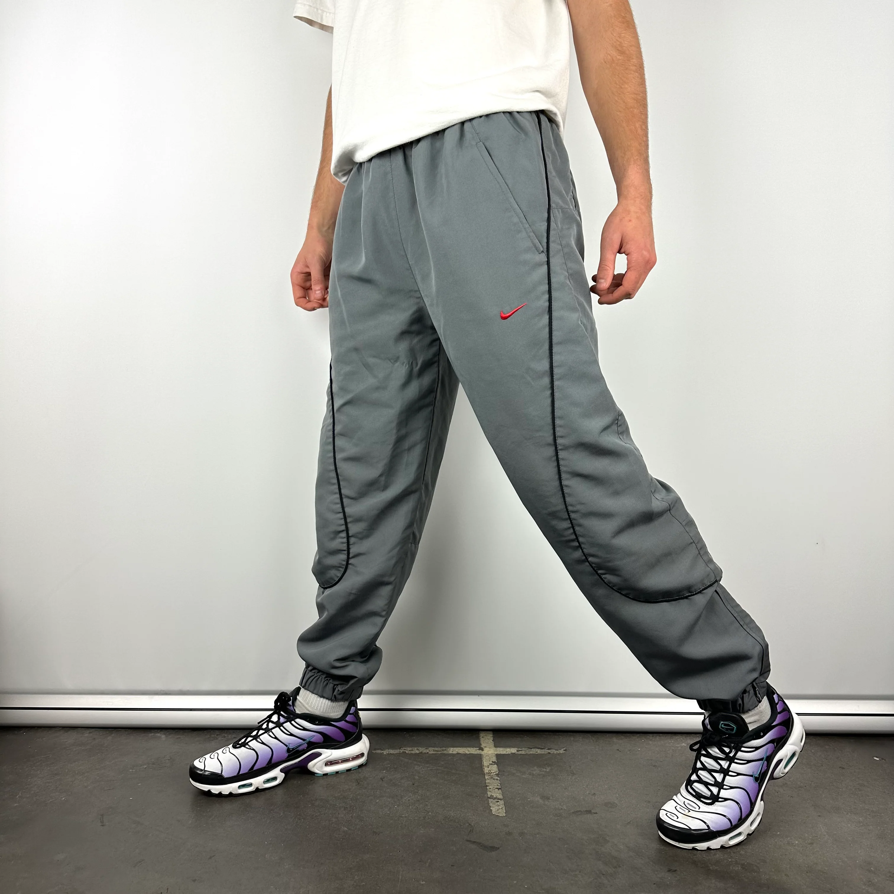 Nike Air Max Grey Spell Out Track Pants (L) - Image 5