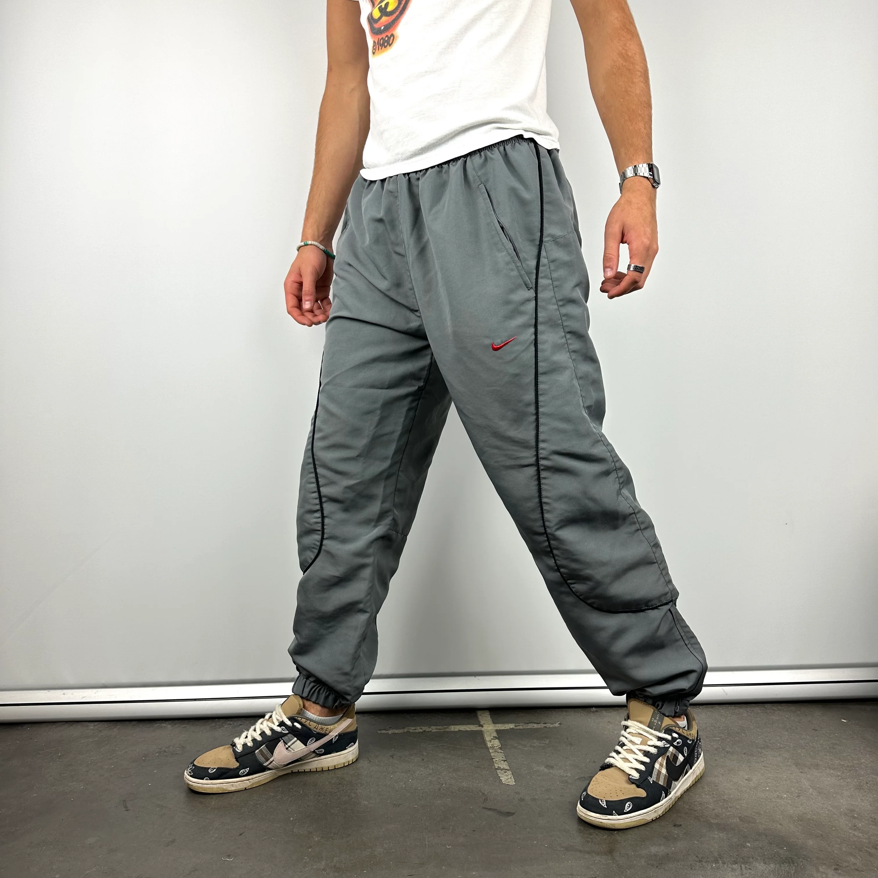 Nike Air Max Grey Spell Out Track Pants (L)
