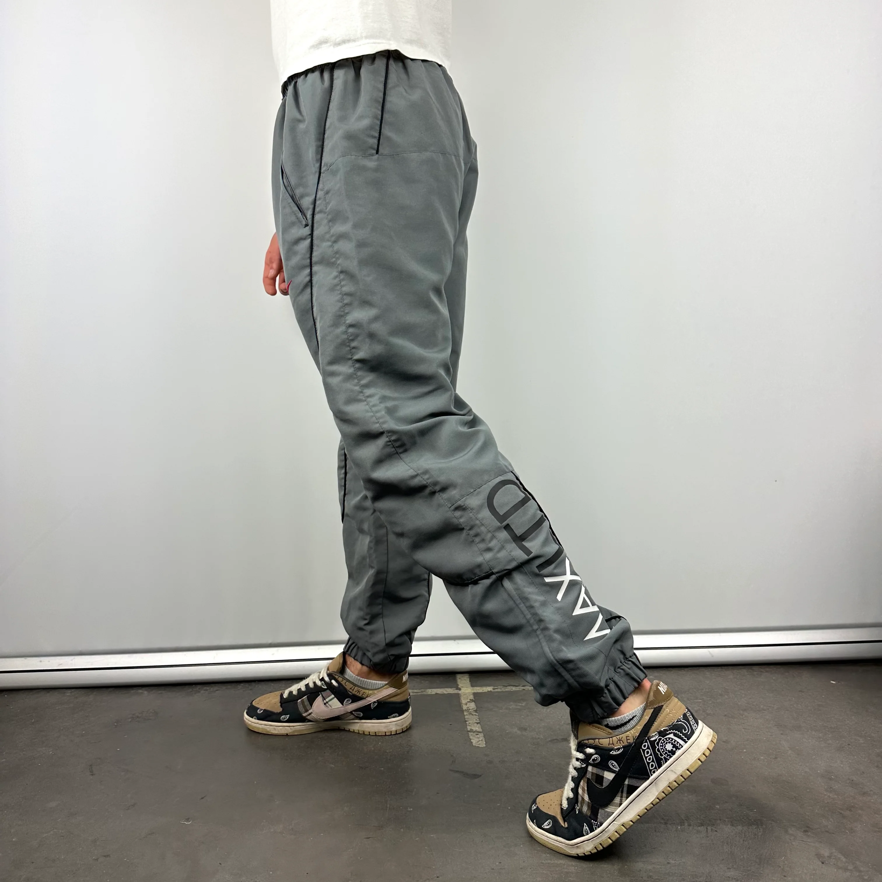 Nike Air Max Grey Spell Out Track Pants (L) - Image 2