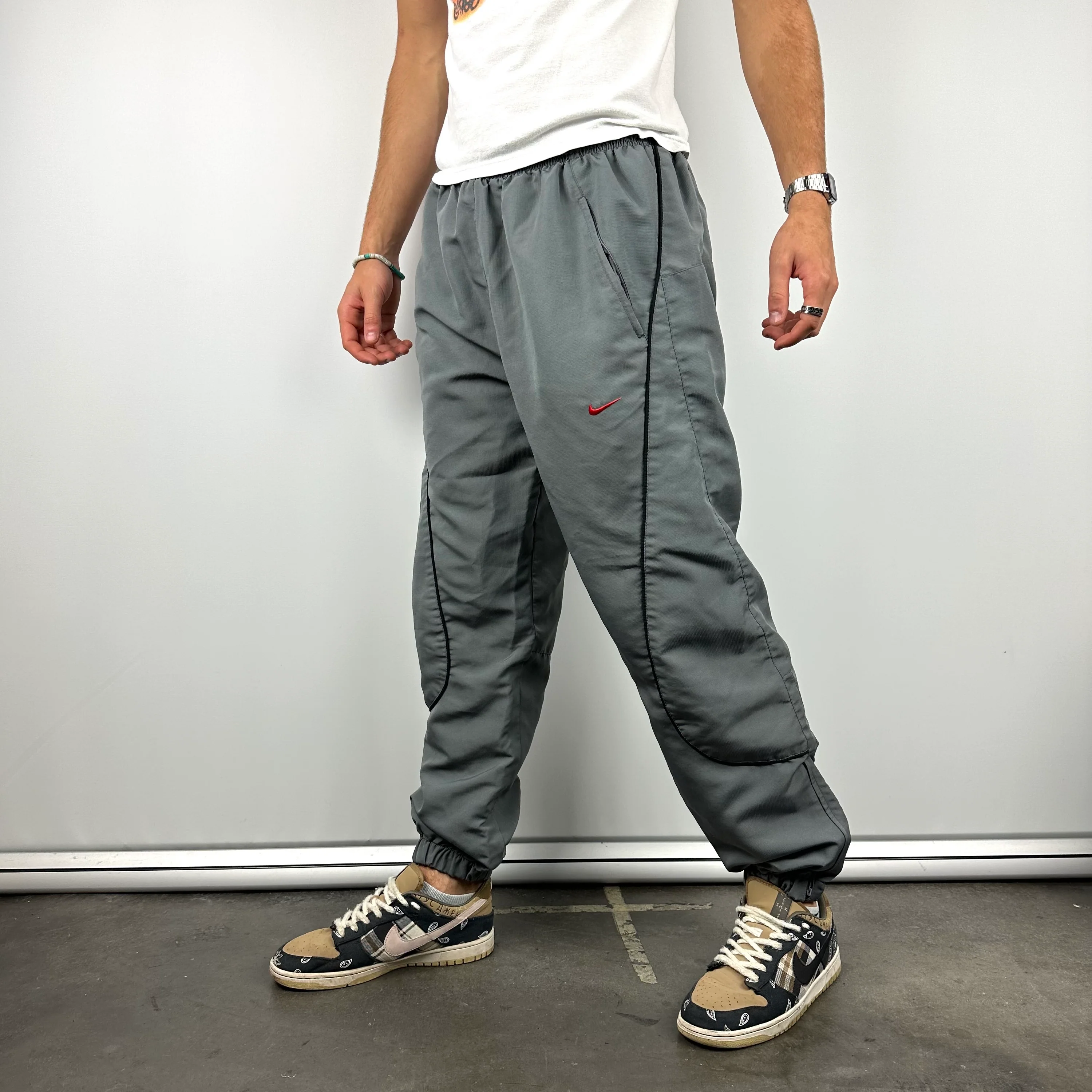 Nike Air Max Grey Spell Out Track Pants (L) - Image 3