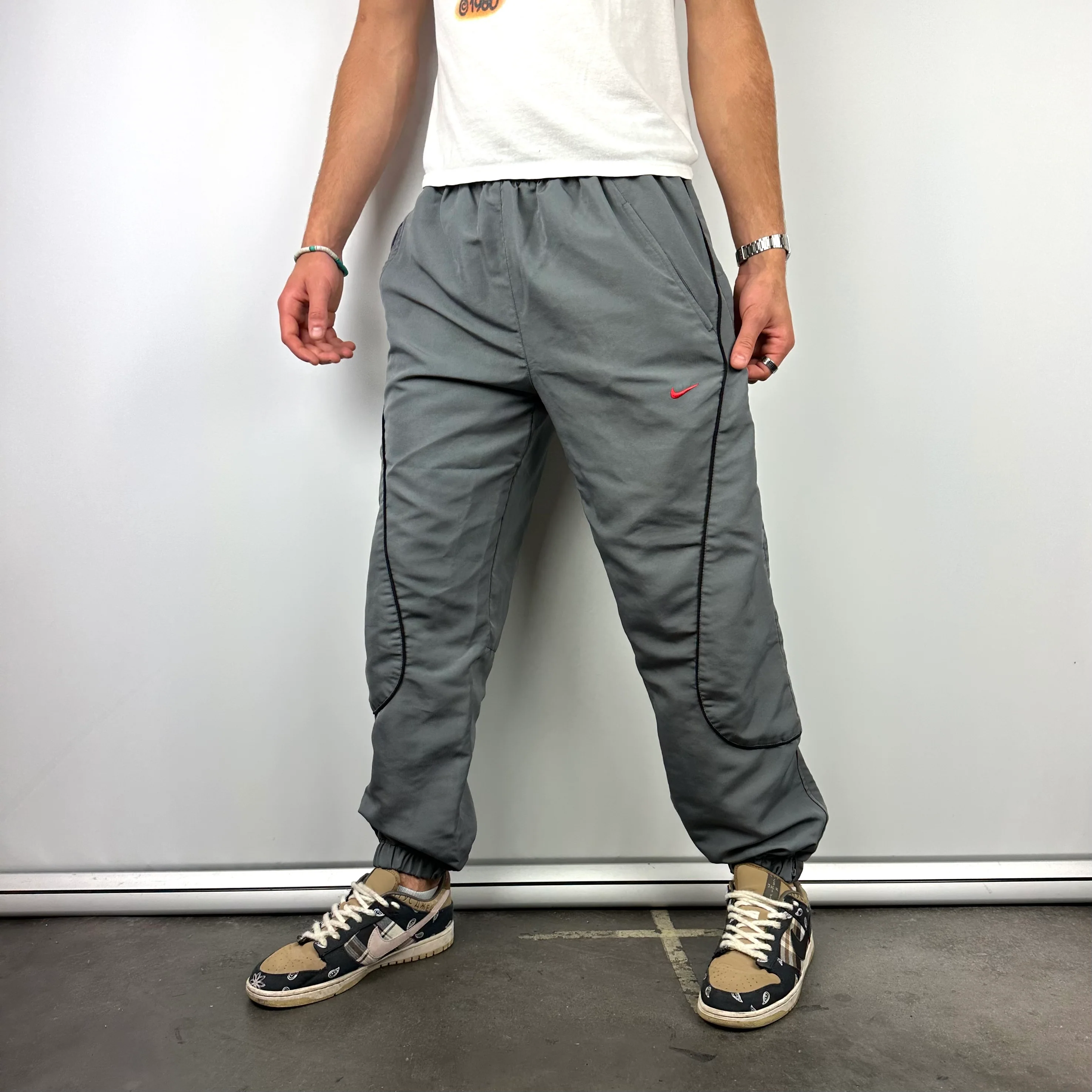 Nike Air Max Grey Spell Out Track Pants (L) - Image 5