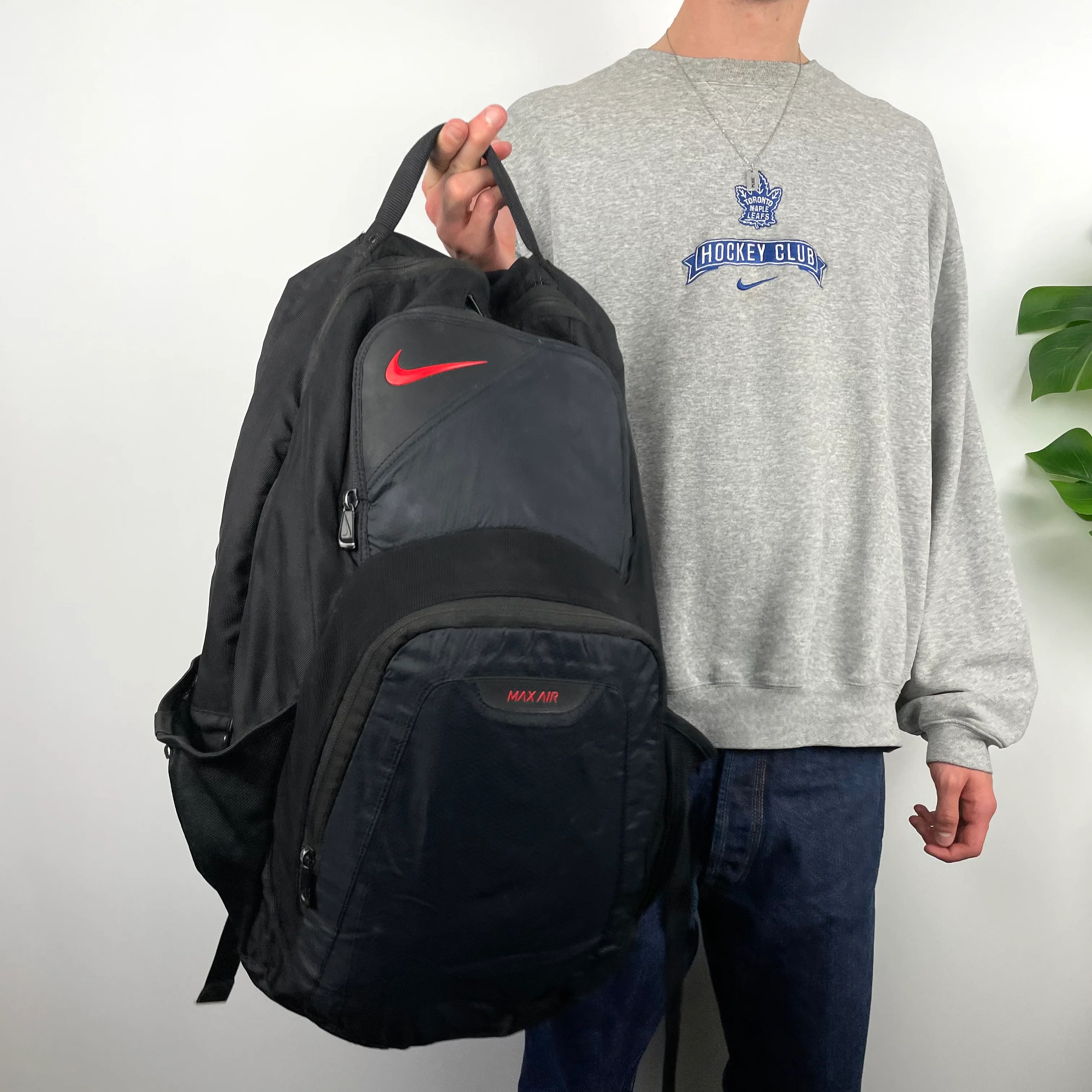 Nike Air Max RARE Black Embroidered Spell Out Backpack - Image 5