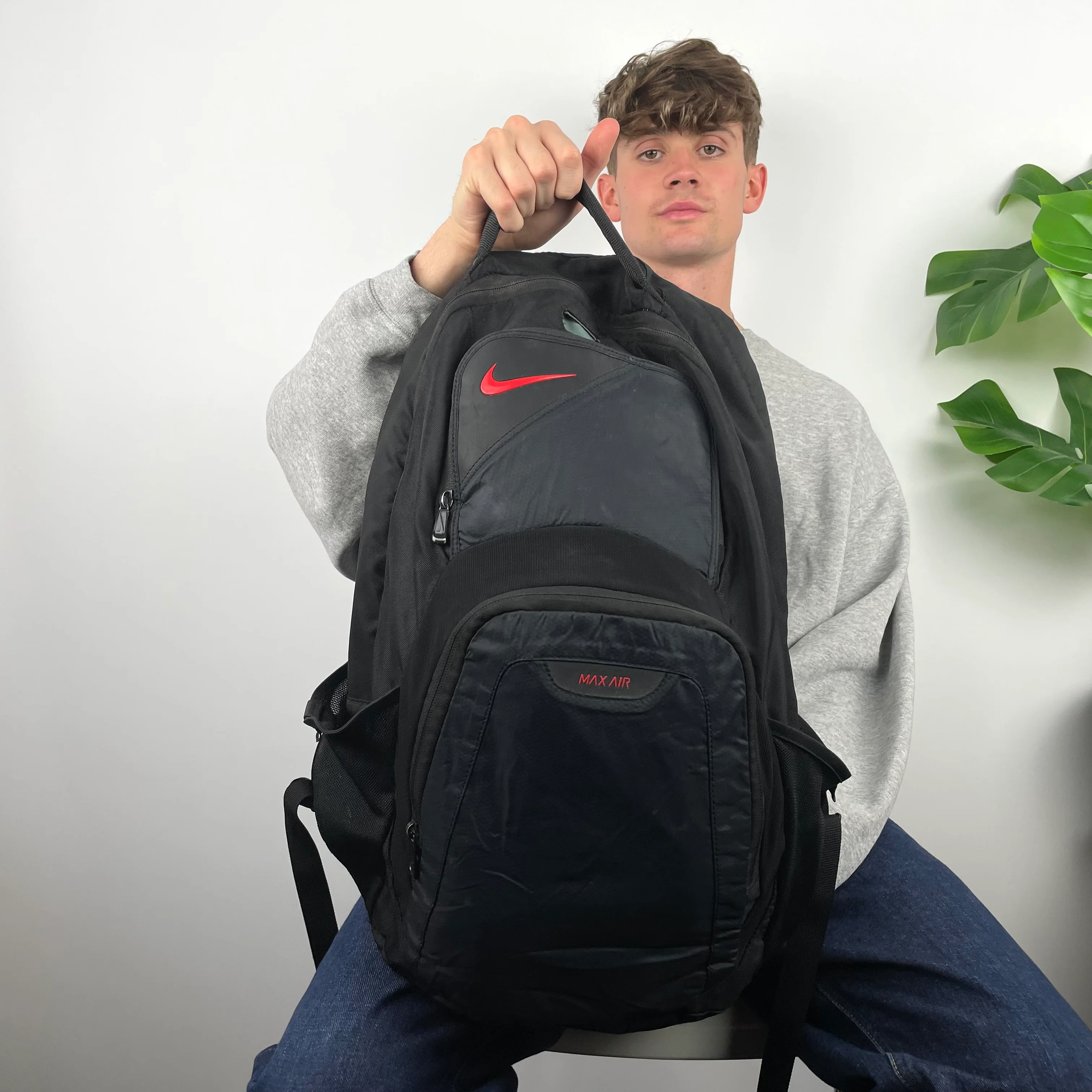Nike Air Max RARE Black Embroidered Spell Out Backpack - Image 6