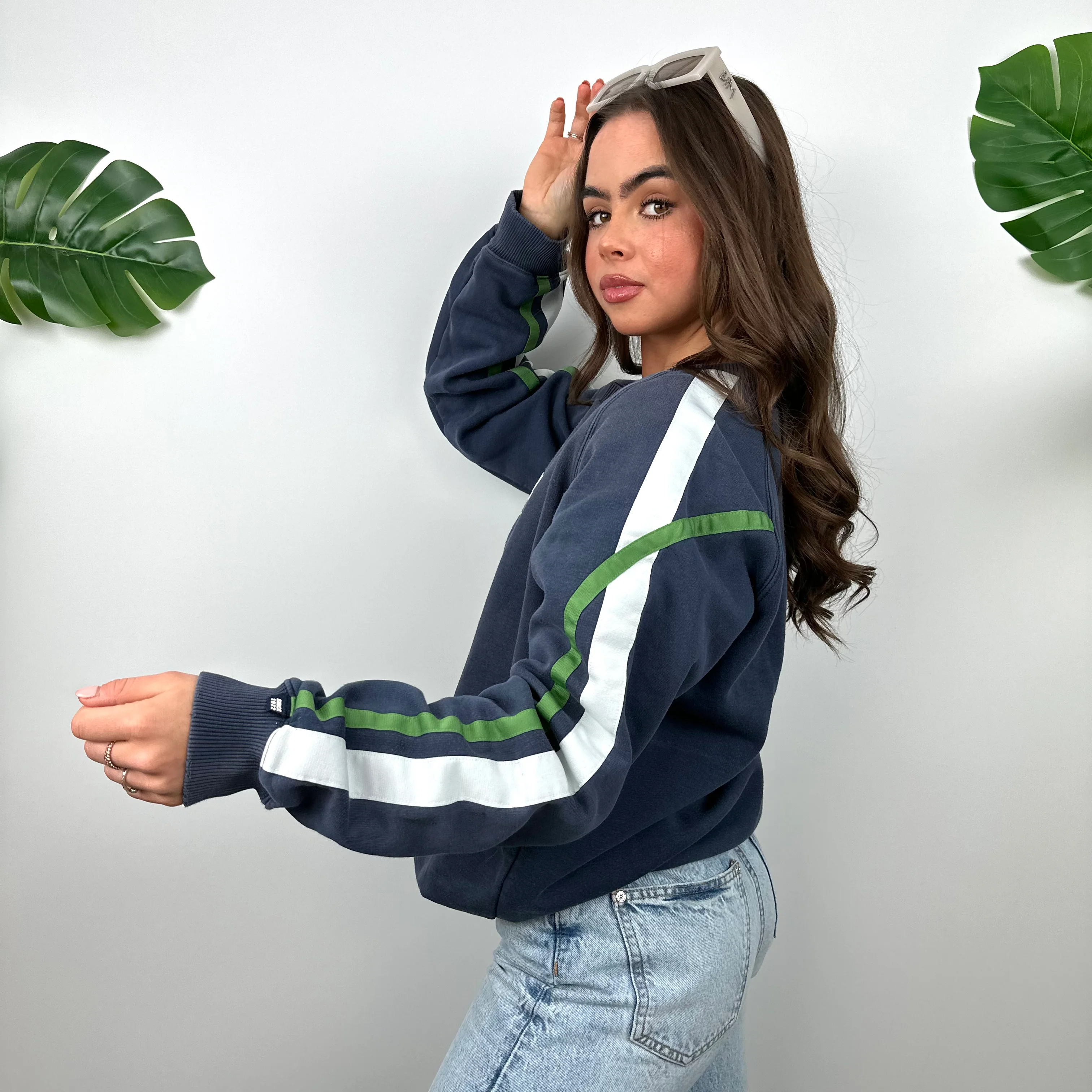 Nike Air Navy Embroidered Spell Out Sweatshirt (M) - Image 4