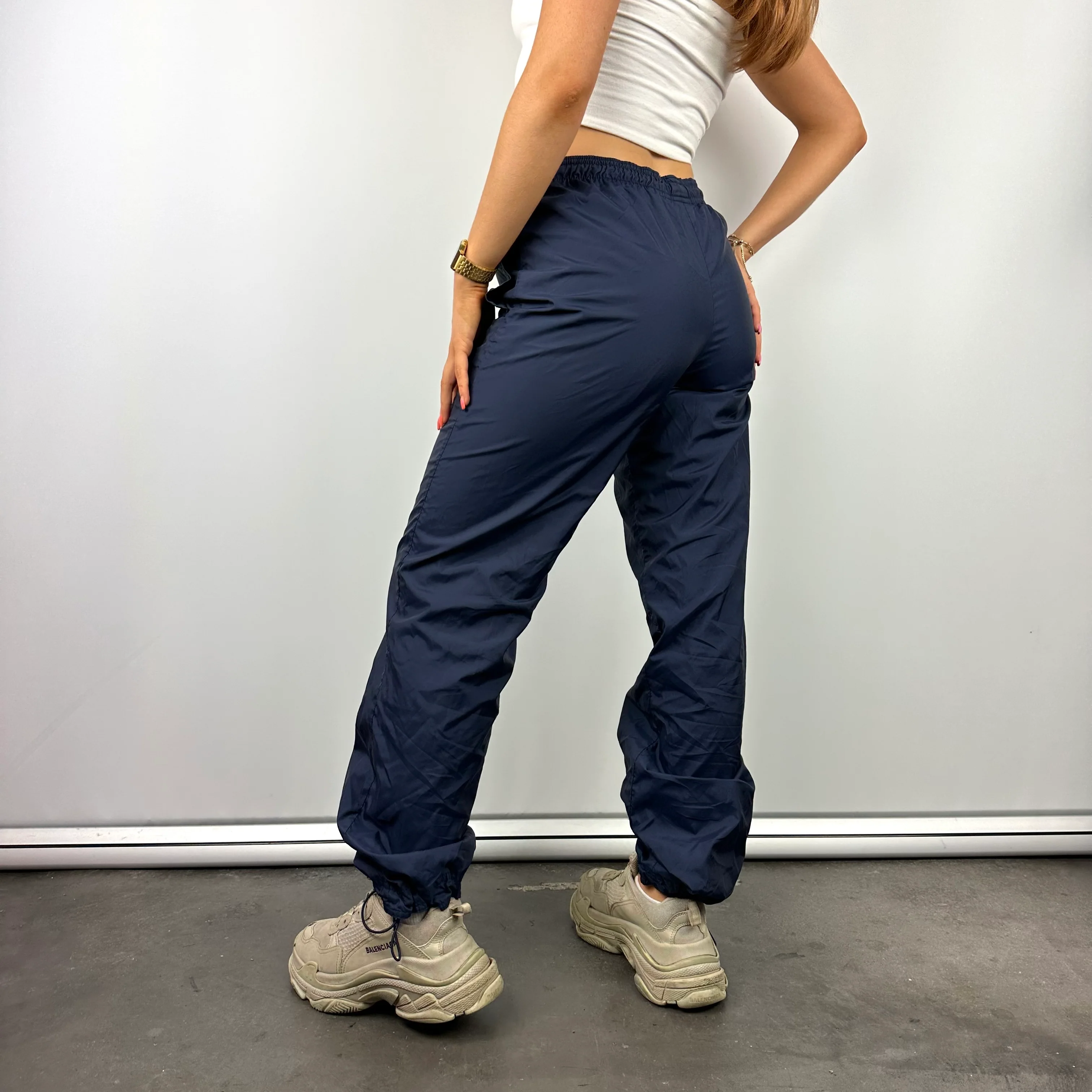 Nike Air Navy Embroidered Spell Out Track Pants (S) - Image 3