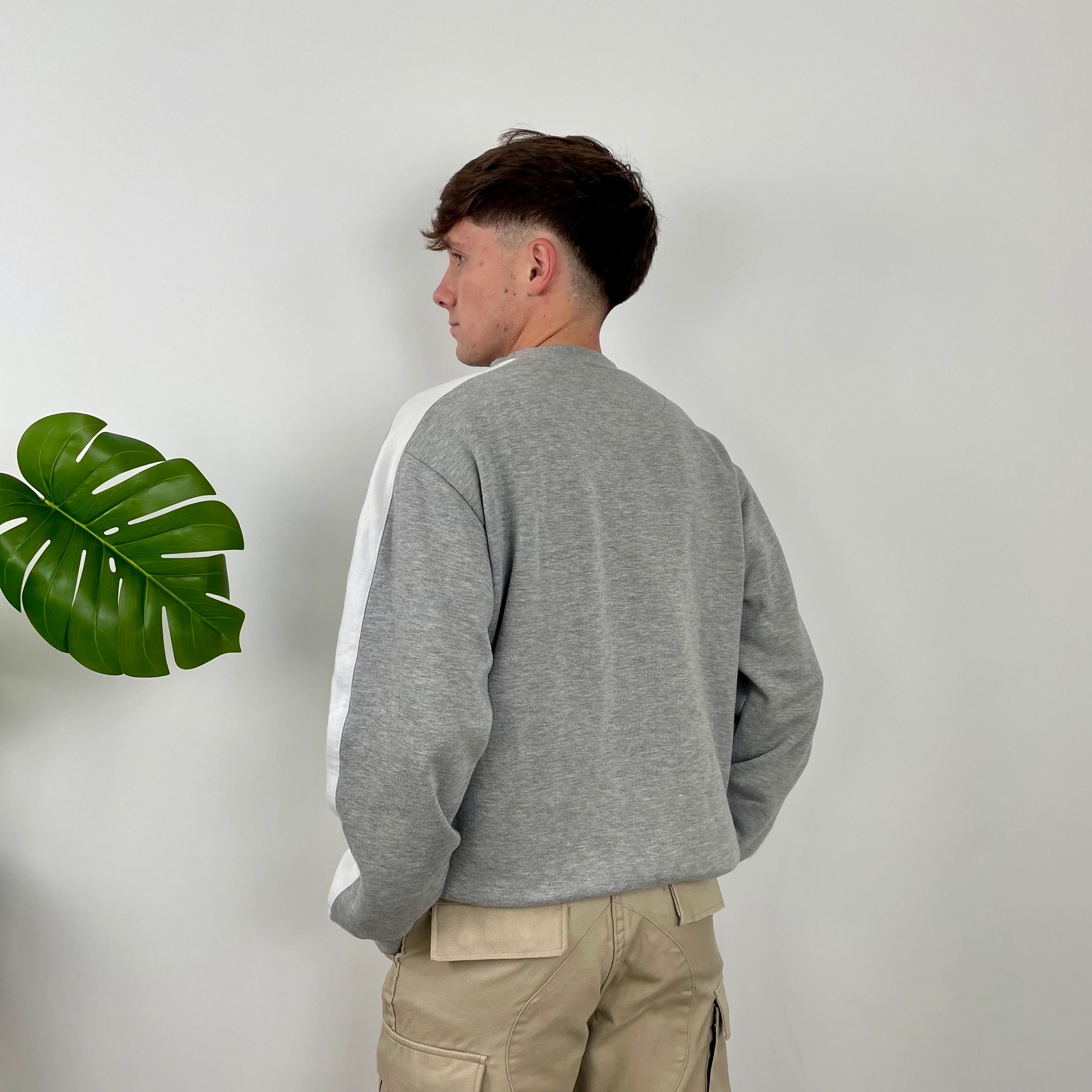 Nike Air RARE Grey Embroidered Spell Out Sweatshirt (M) - Image 7