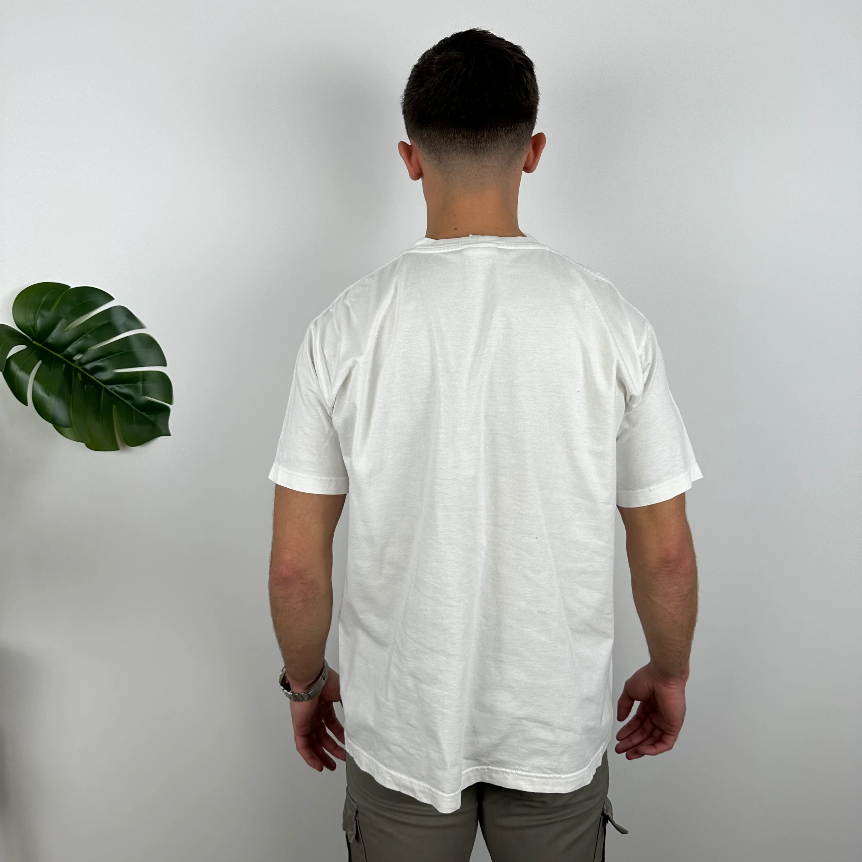 Nike Air White Embroidered Spell Out T Shirt (L) - Image 6