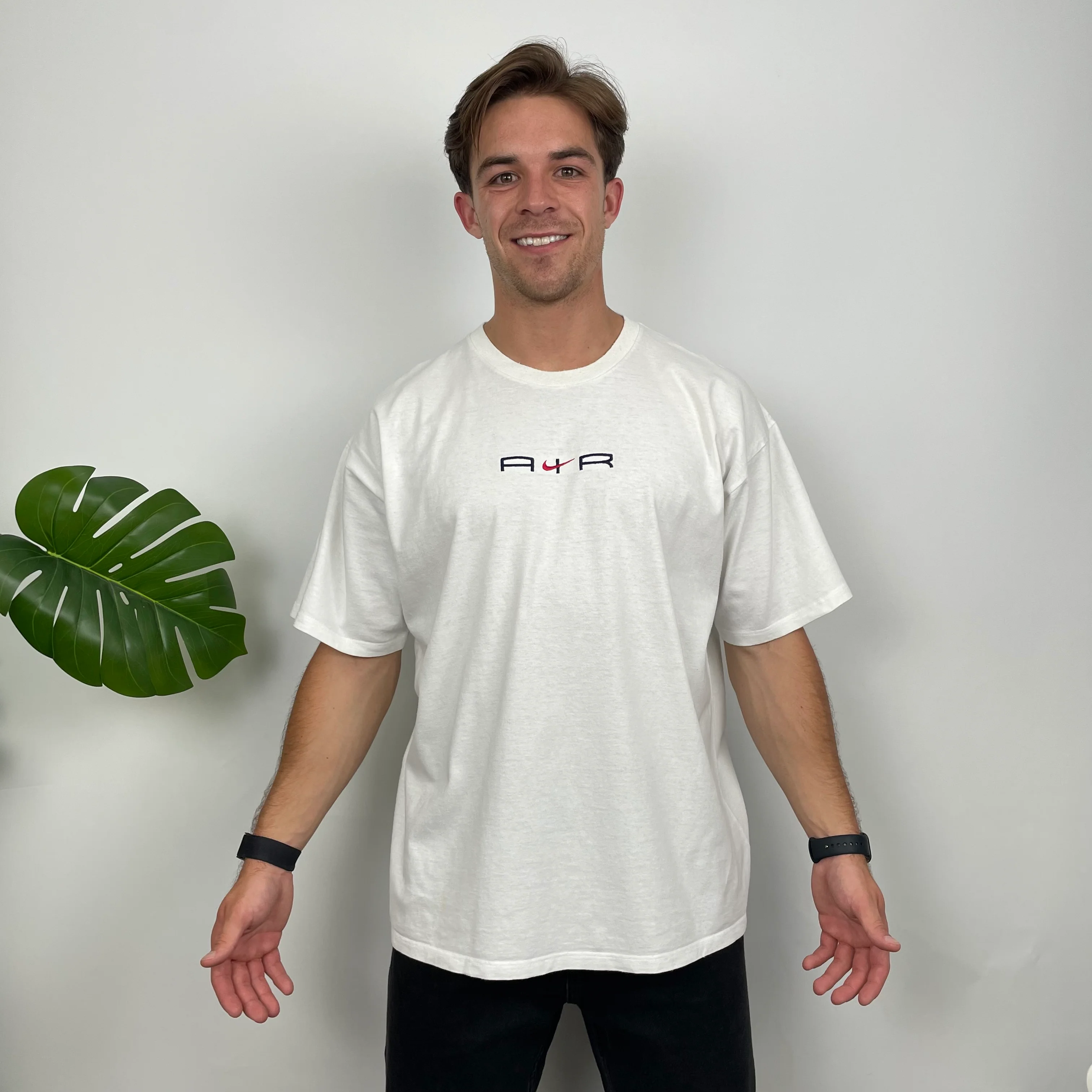 Nike Air White Embroidered Spell Out T Shirt (XL) - Image 2