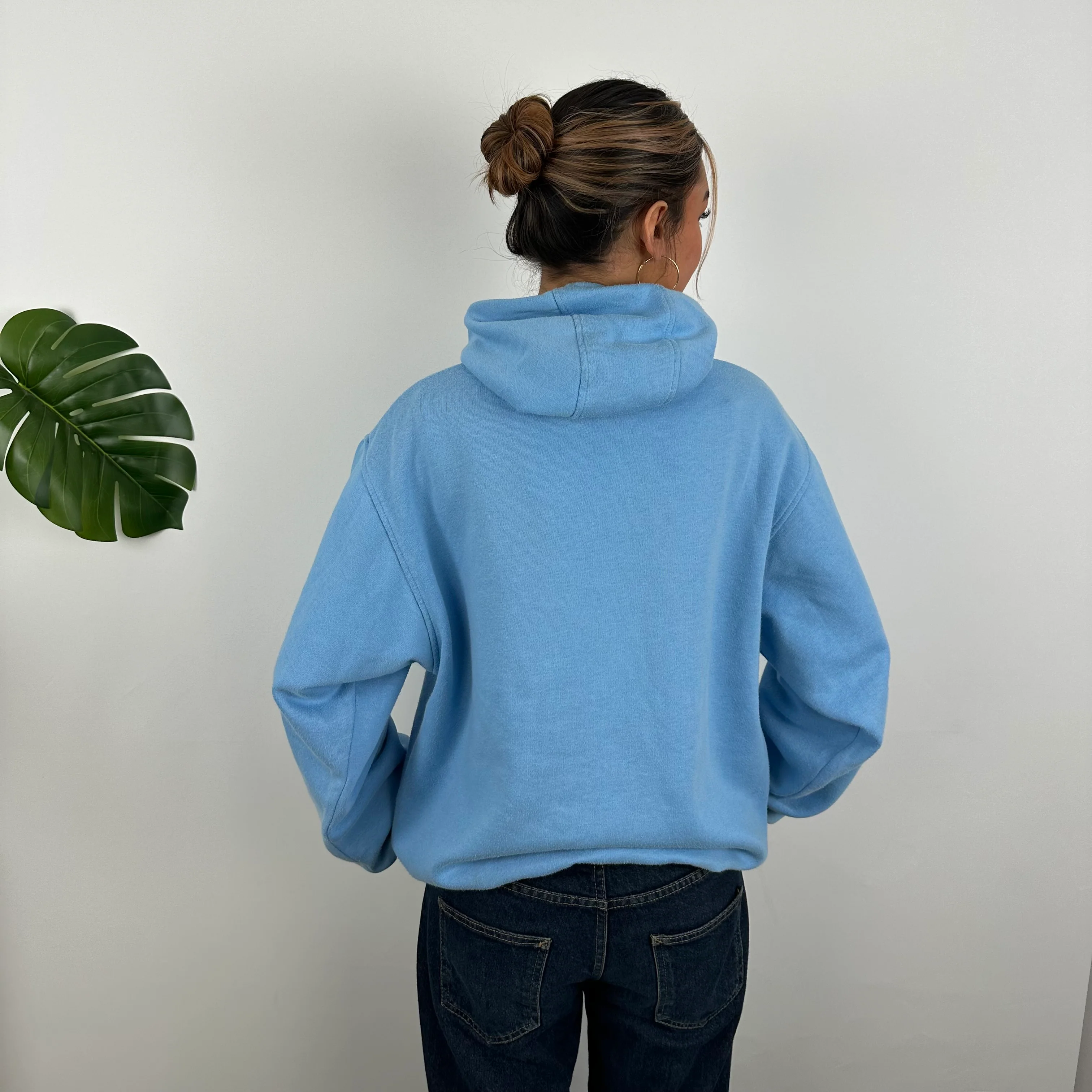 Nike Athletic Baby Blue Embroidered Spell Out Hoodie (M) - Image 7