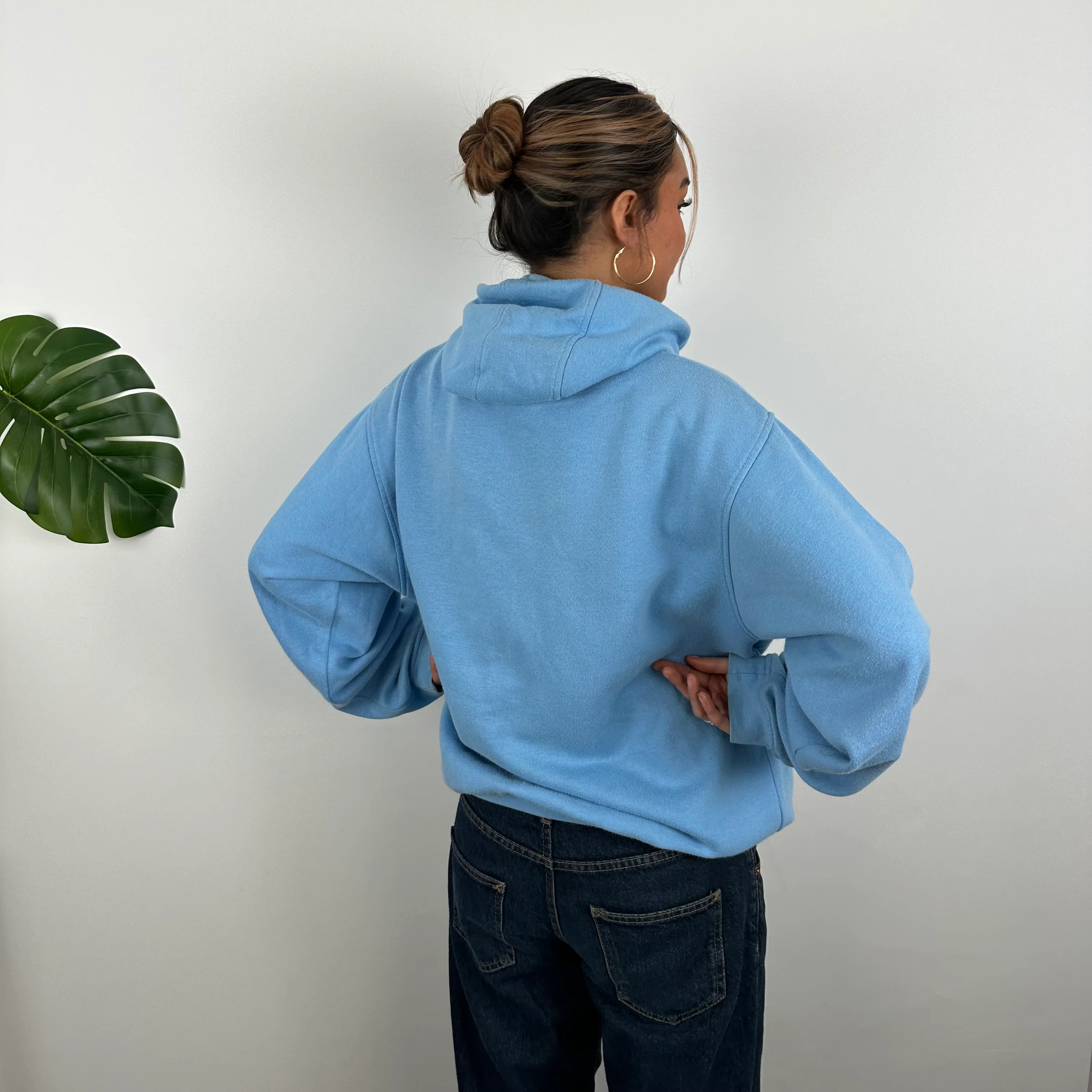 Nike Athletic Baby Blue Embroidered Spell Out Hoodie (M) - Image 8