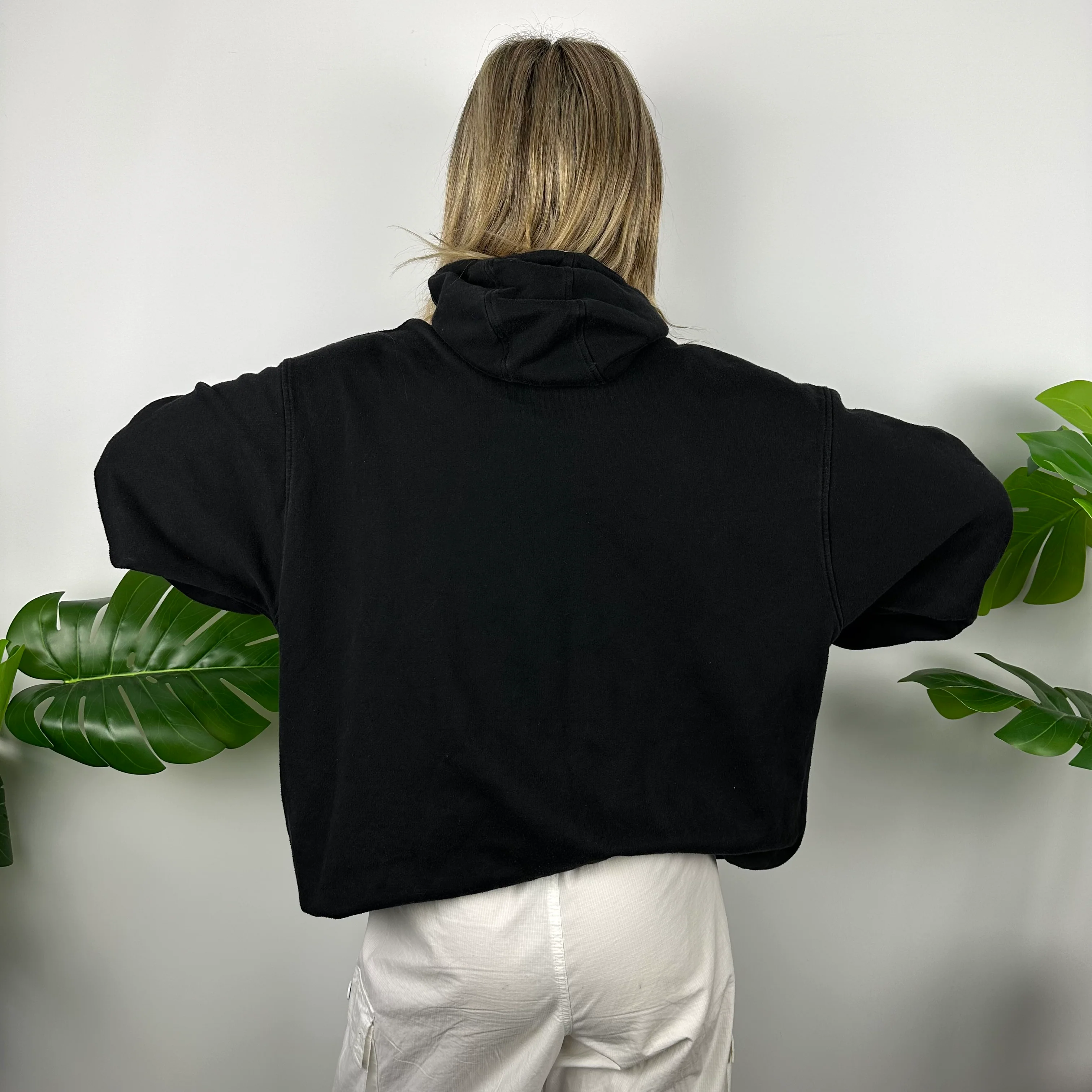 Nike Athletic Black Embroidered Spell Out Hoodie (M) - Image 4