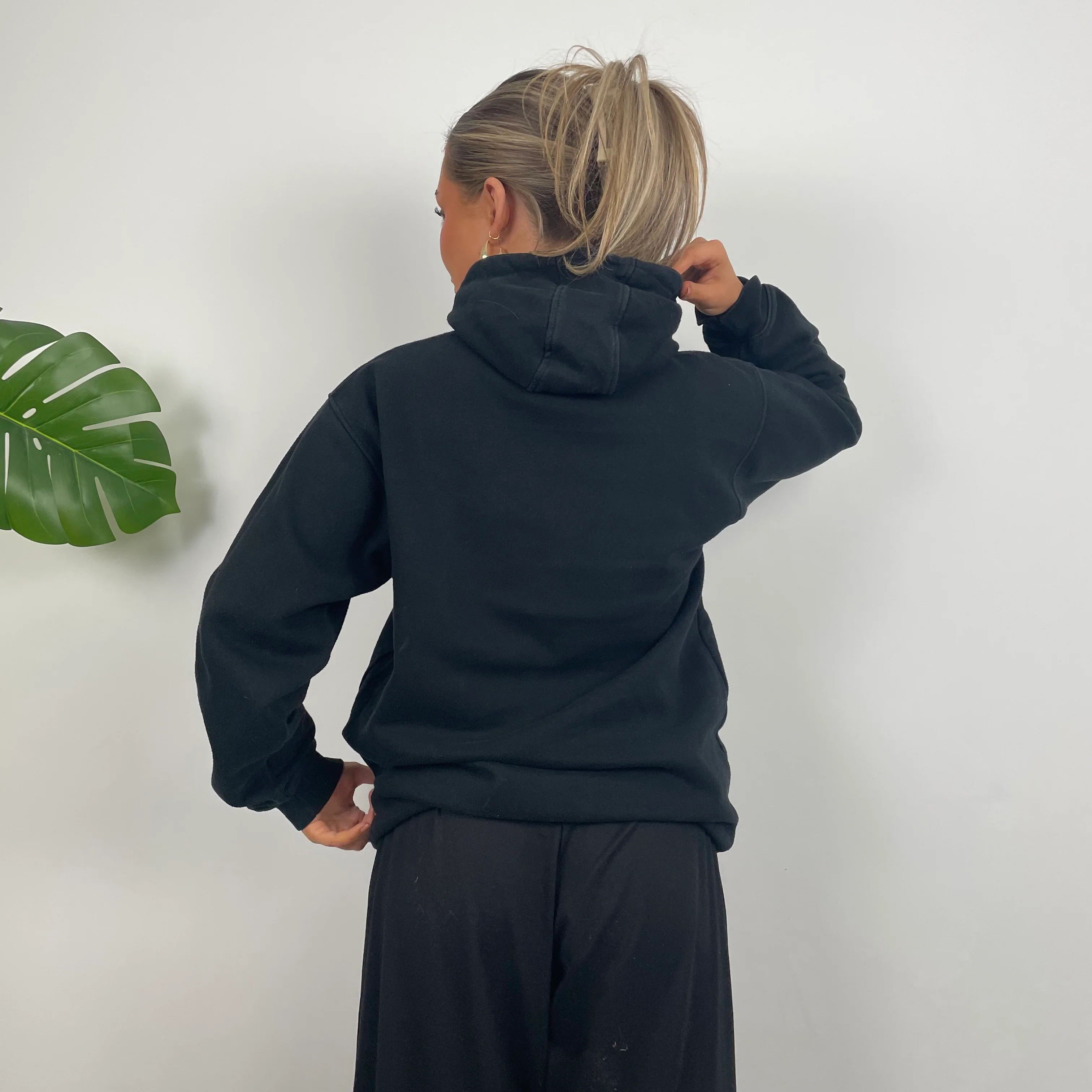 Nike Athletic Black Embroidered Spell Out Hoodie (L) - Image 4