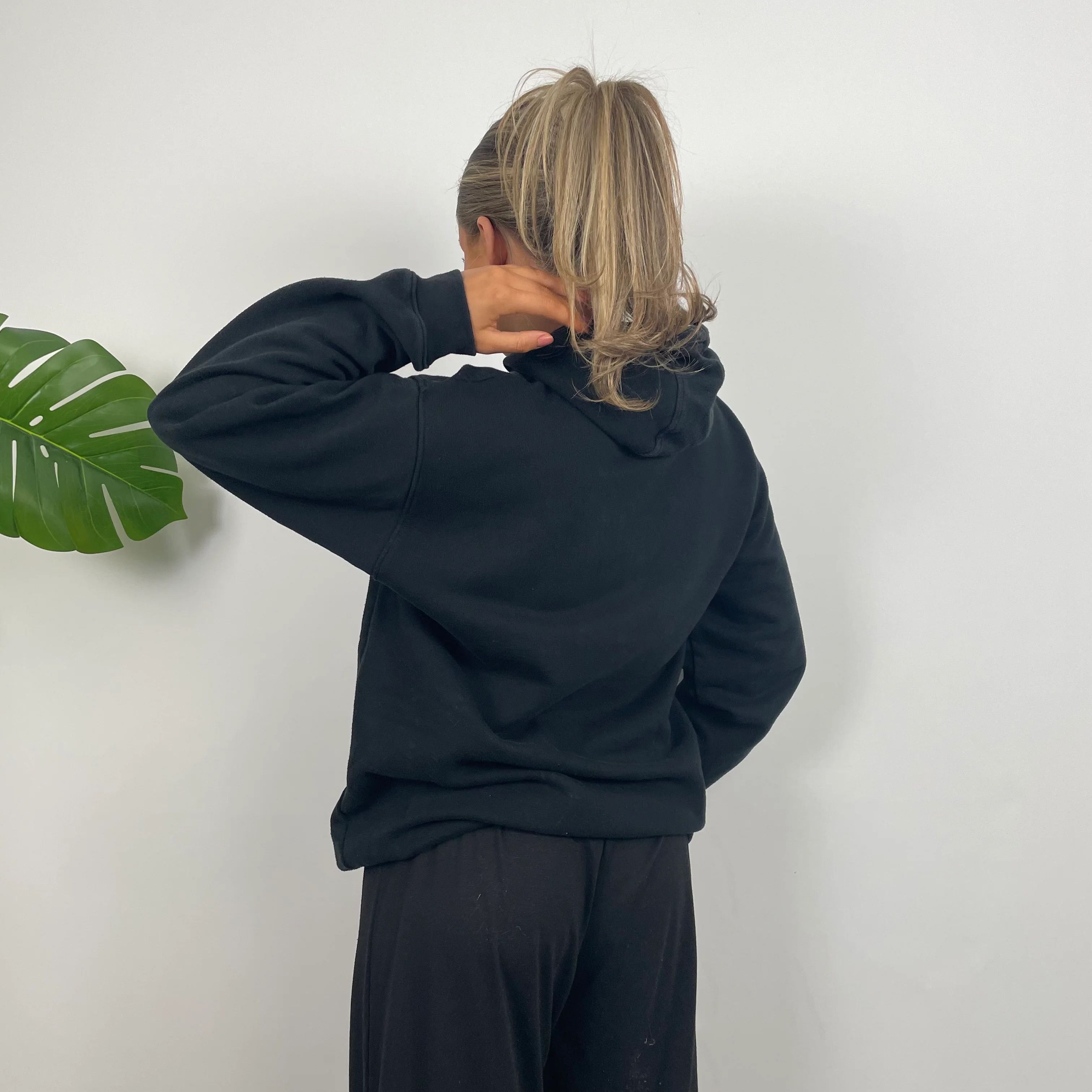 Nike Athletic Black Embroidered Spell Out Hoodie (L) - Image 6