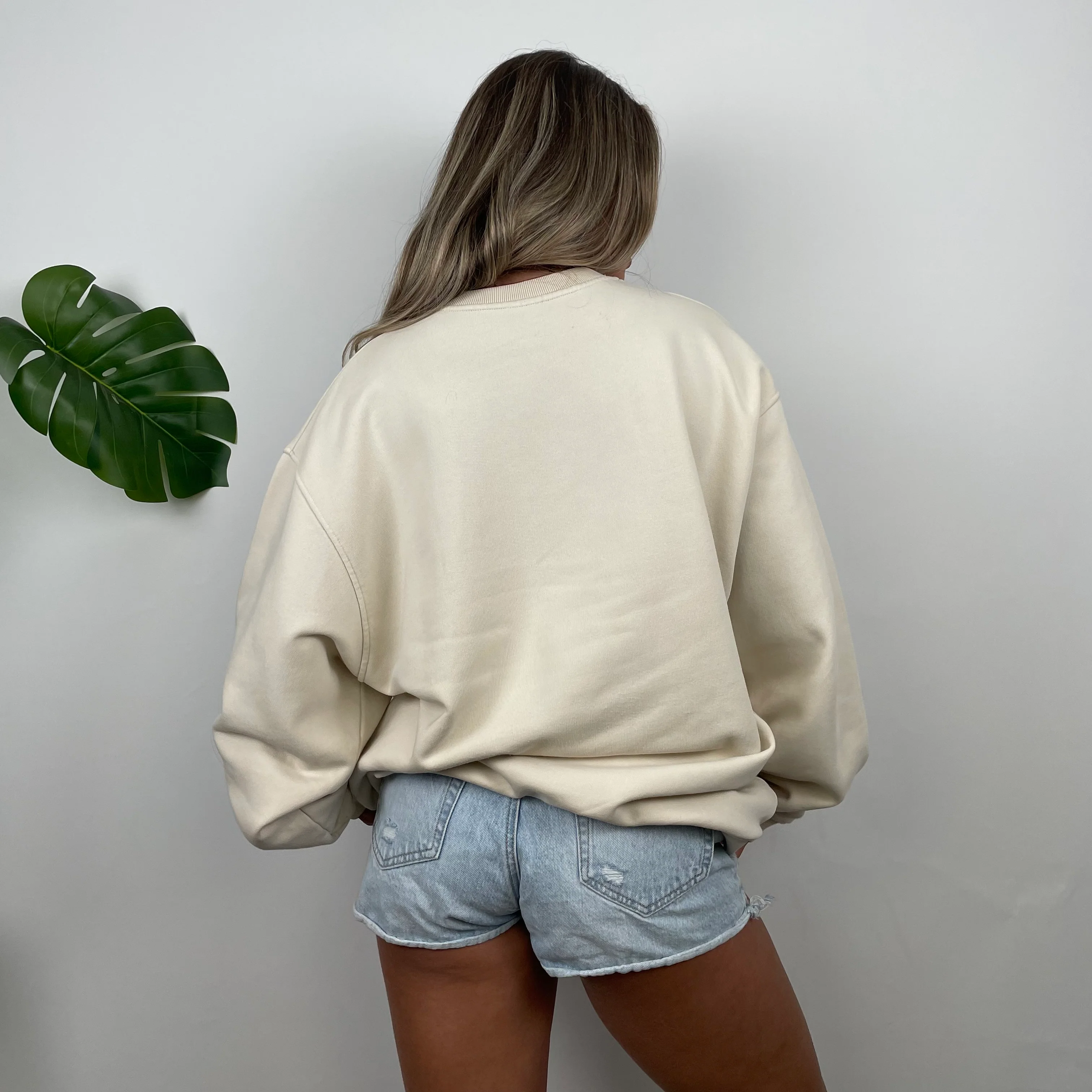 Nike Athletic Cream Embroidered Spell Out Sweatshirt (L) - Image 6