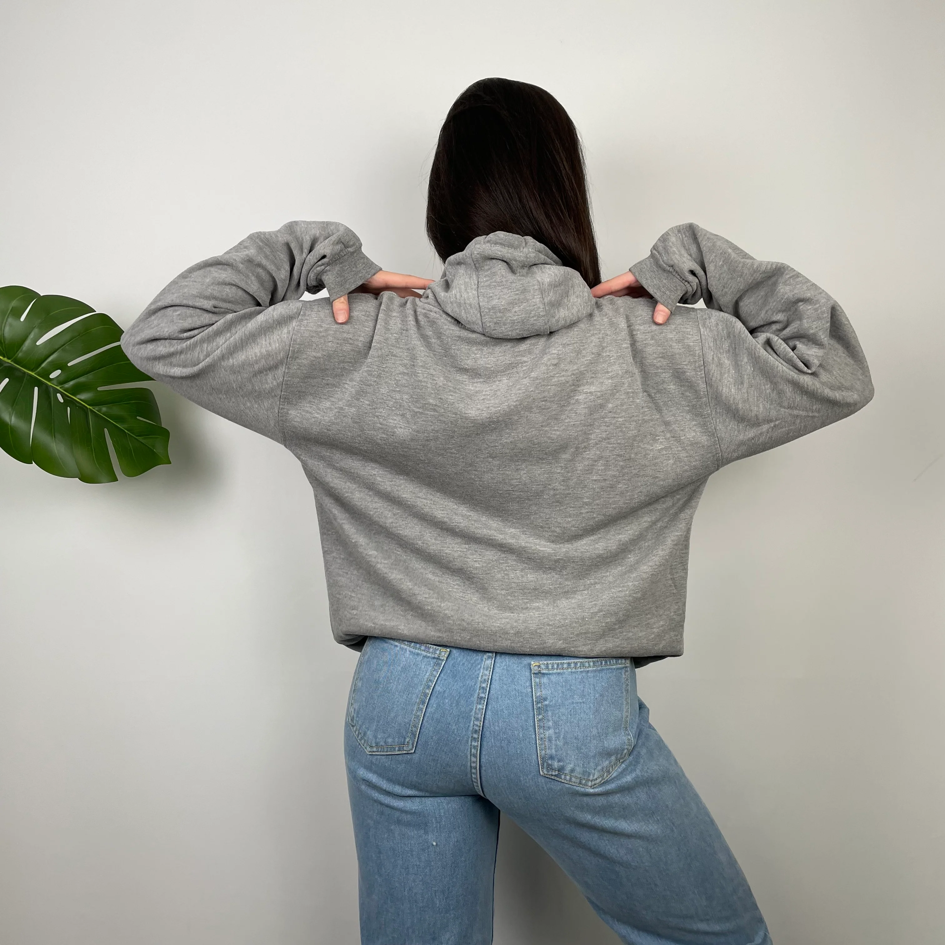 Nike Athletic Grey Embroidered Spell Out Hoodie (L) - Image 8
