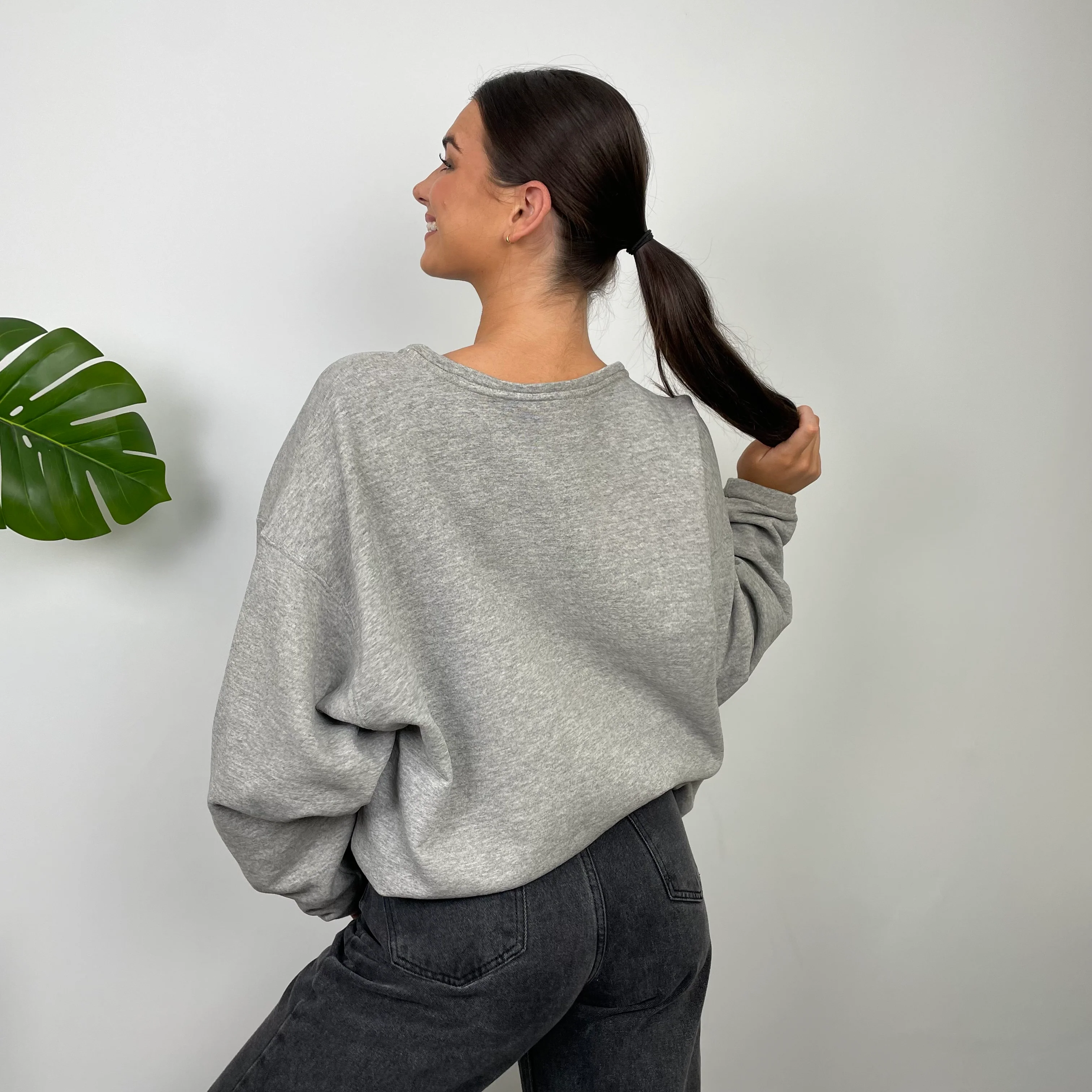 Nike Athletic Grey Embroidered Spell Out Sweatshirt (L) - Image 6
