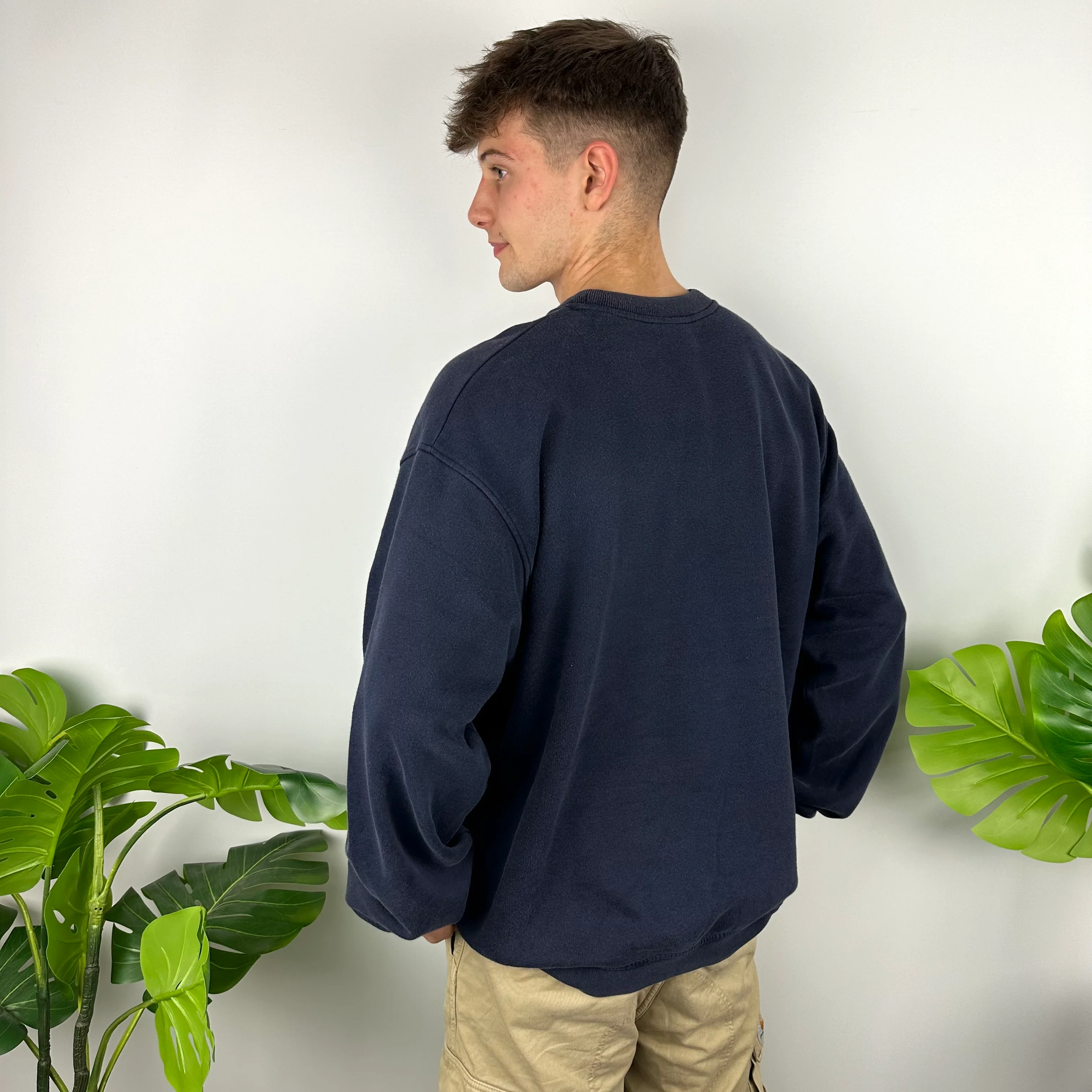 Nike Athletic Navy Embroidered Spell Out Sweatshirt (XL) - Image 7