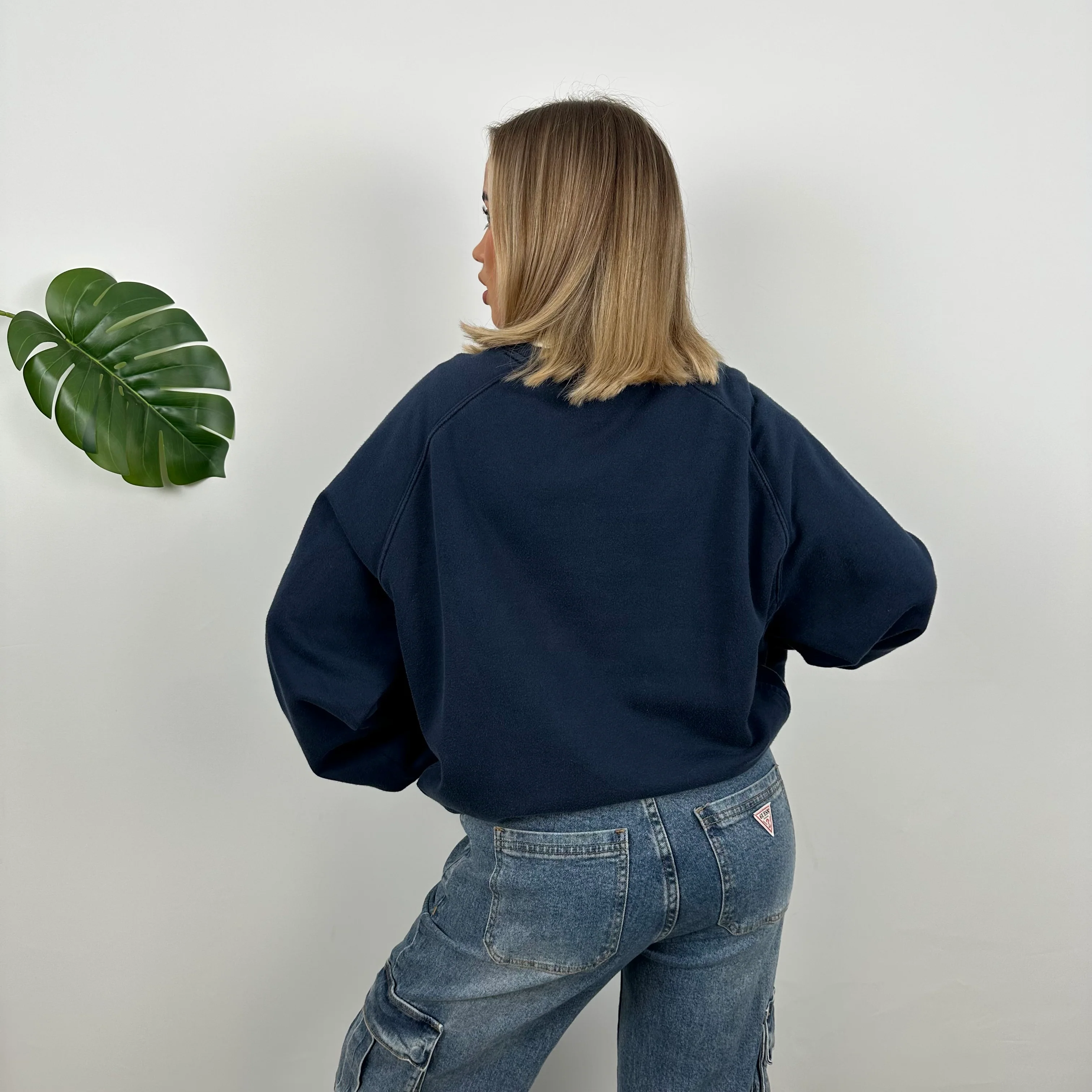 Nike Athletic Navy Embroidered Spell Out Sweatshirt (L) - Image 4