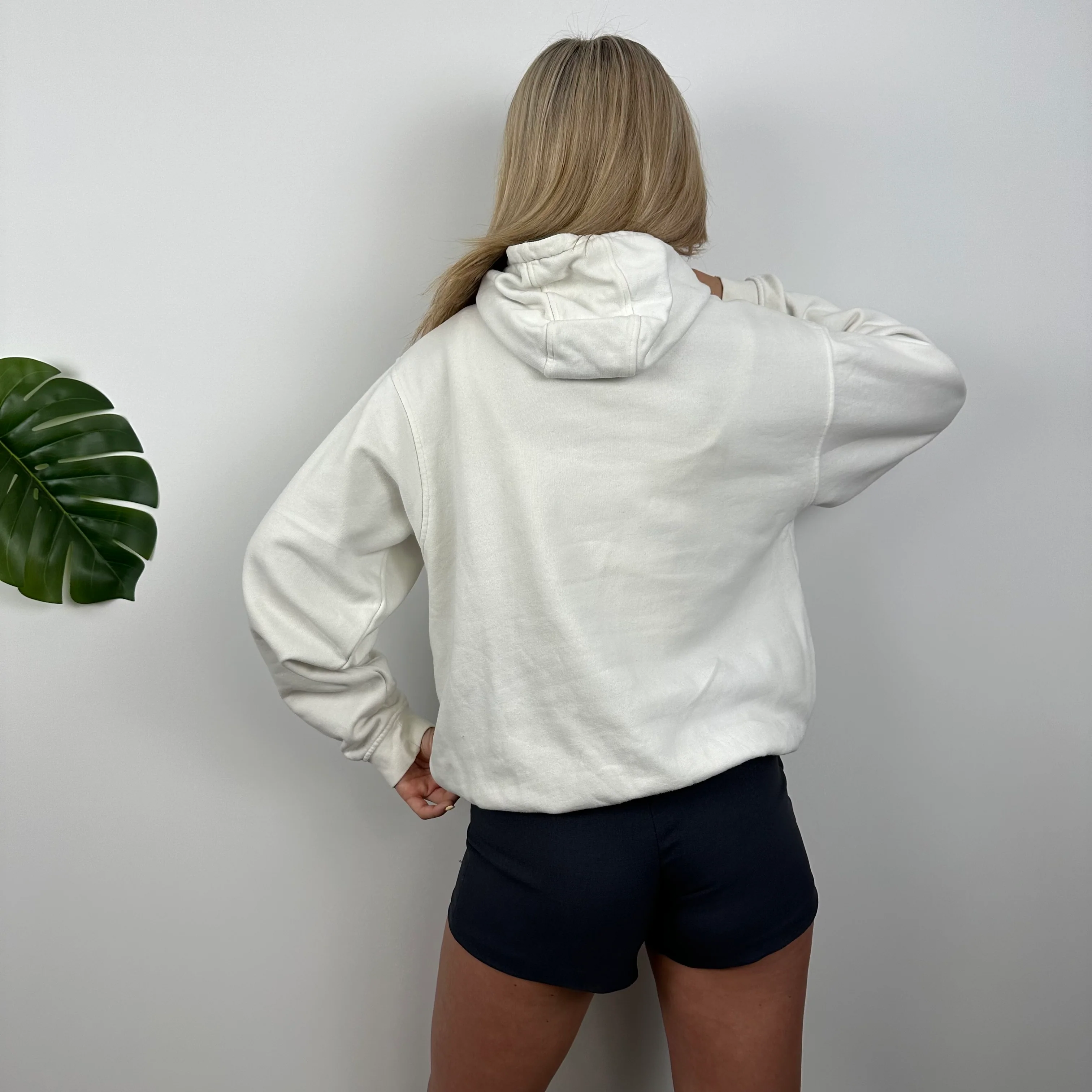 Nike Athletic White Embroidered Spell Out Hoodie (S) - Image 6