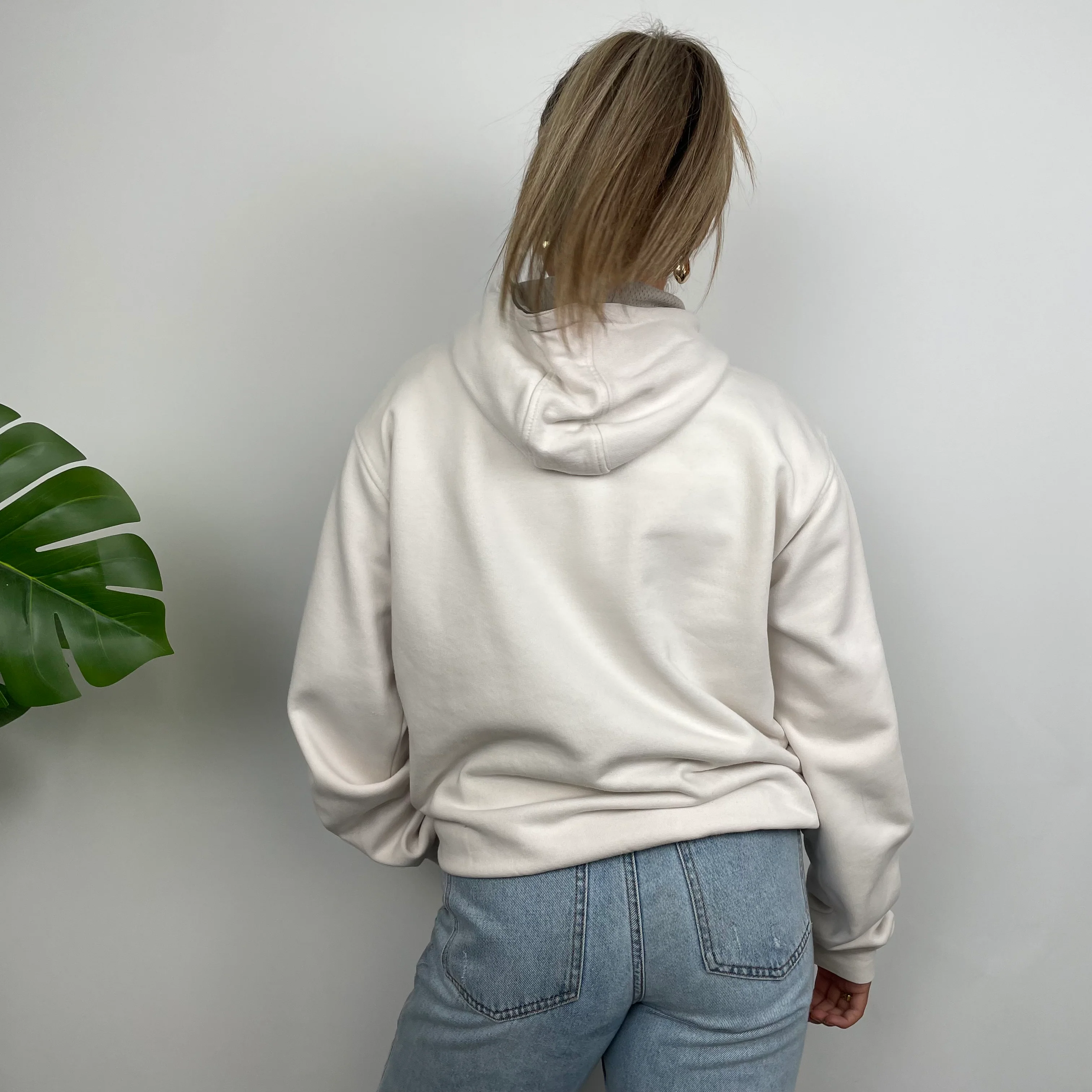 Nike Athletic White Embroidered Spell Out Hoodie (M) - Image 12