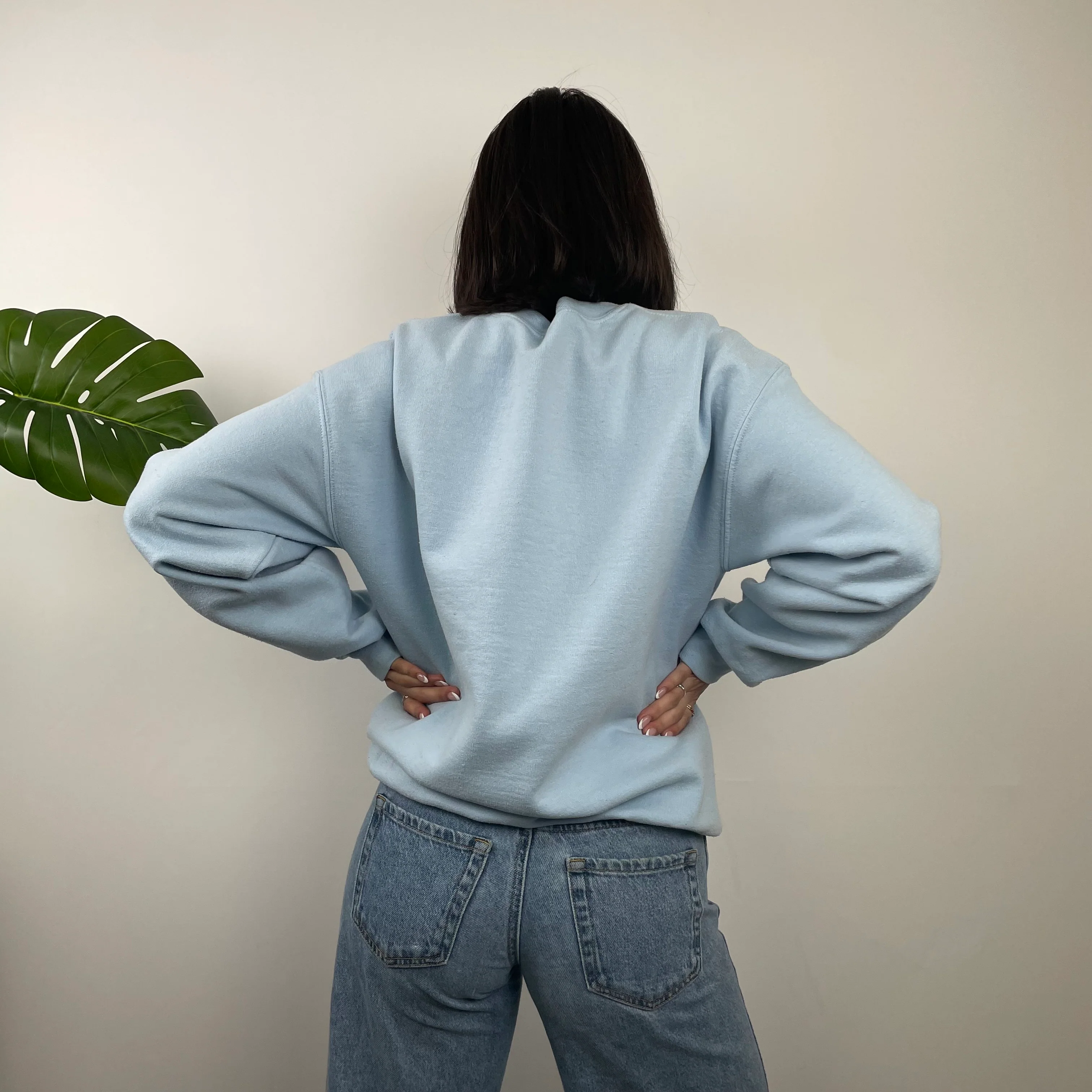 Nike Baby Blue Embroidered Spell Out Sweatshirt (L) - Image 7