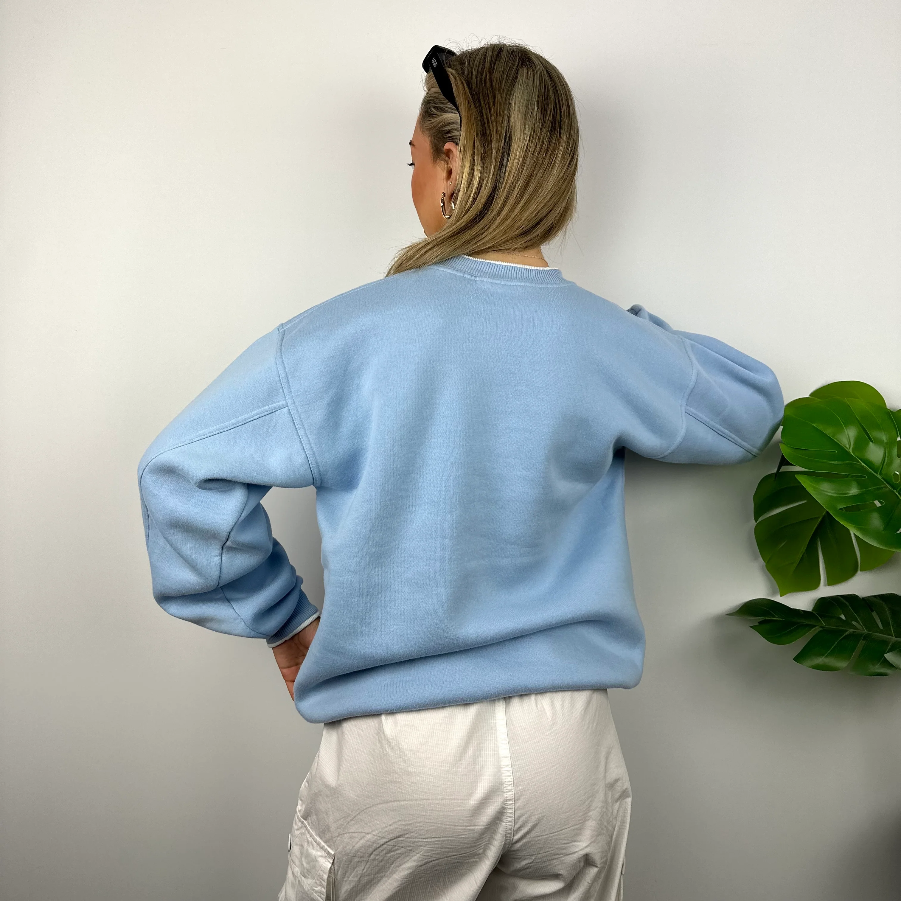 Nike Baby Blue Embroidered Swoosh Sweatshirt (M) - Image 4