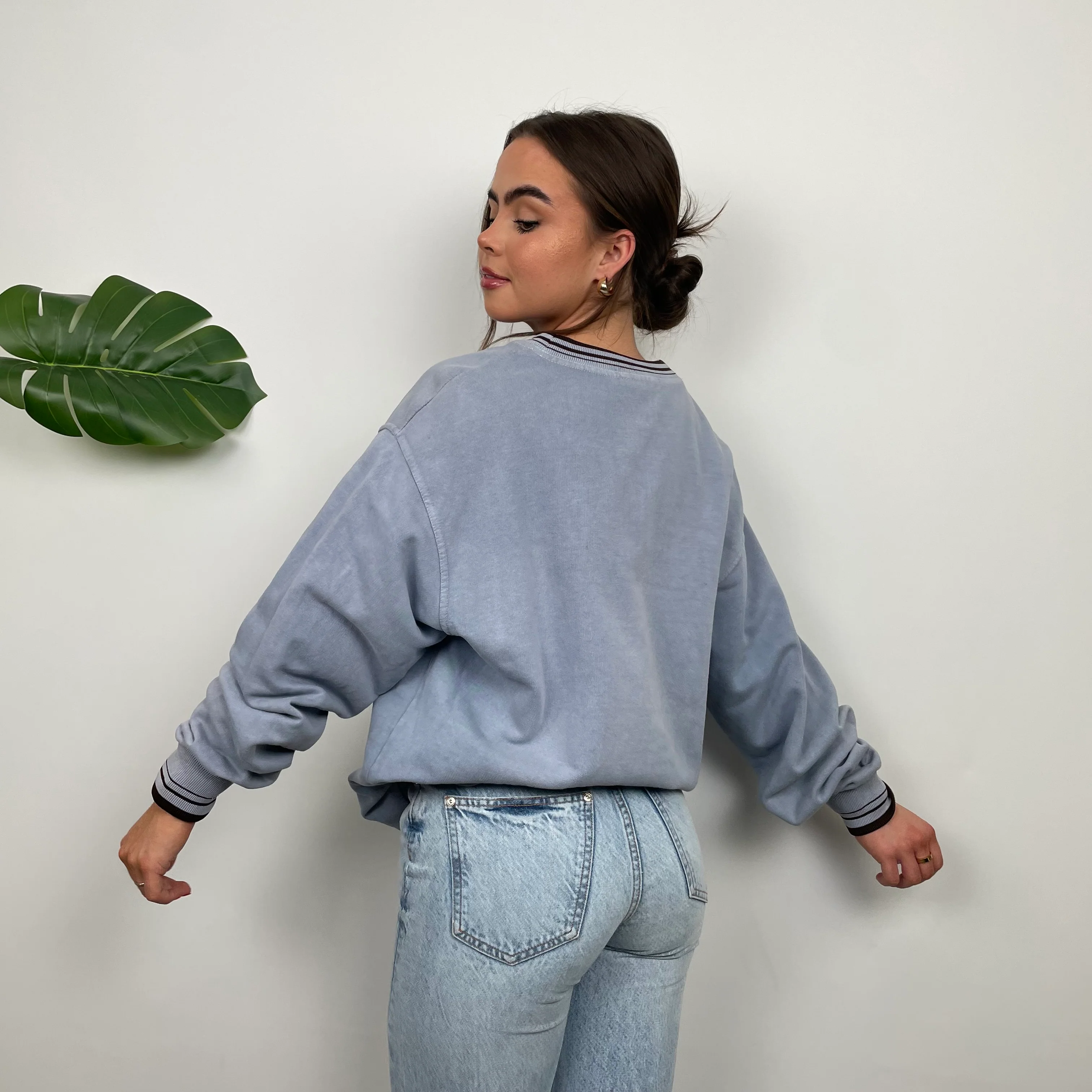 Nike Baby Blue Embroidered Swoosh Sweatshirt (L) - Image 10