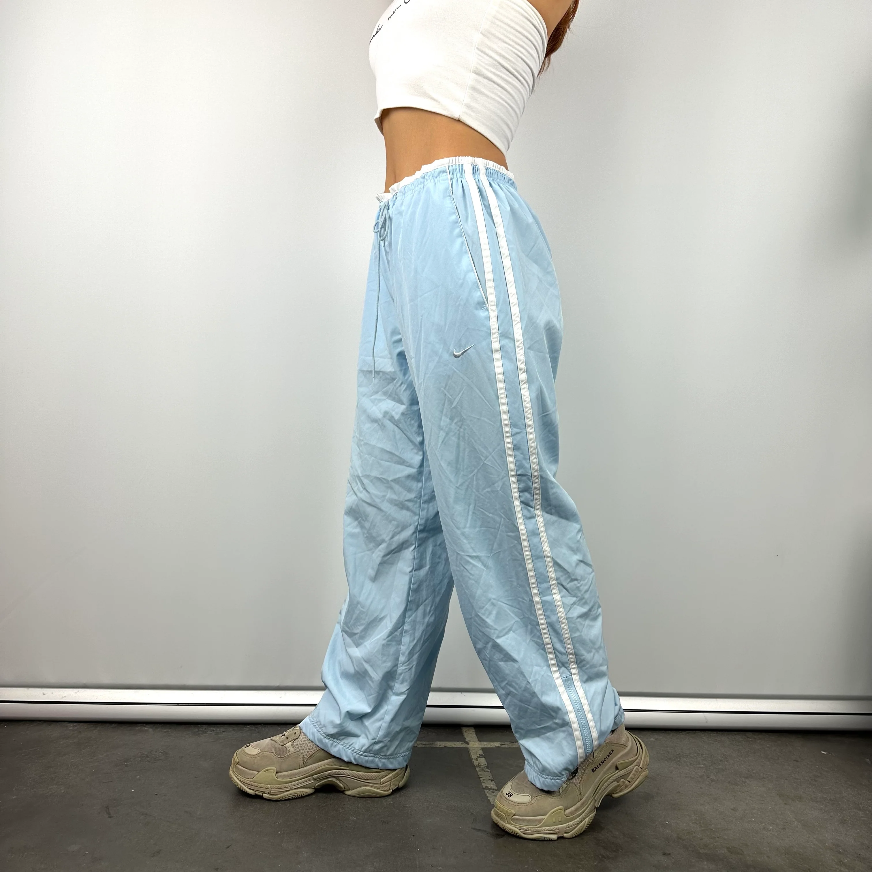Nike Baby Blue Embroidered Swoosh Track Pants (M)
