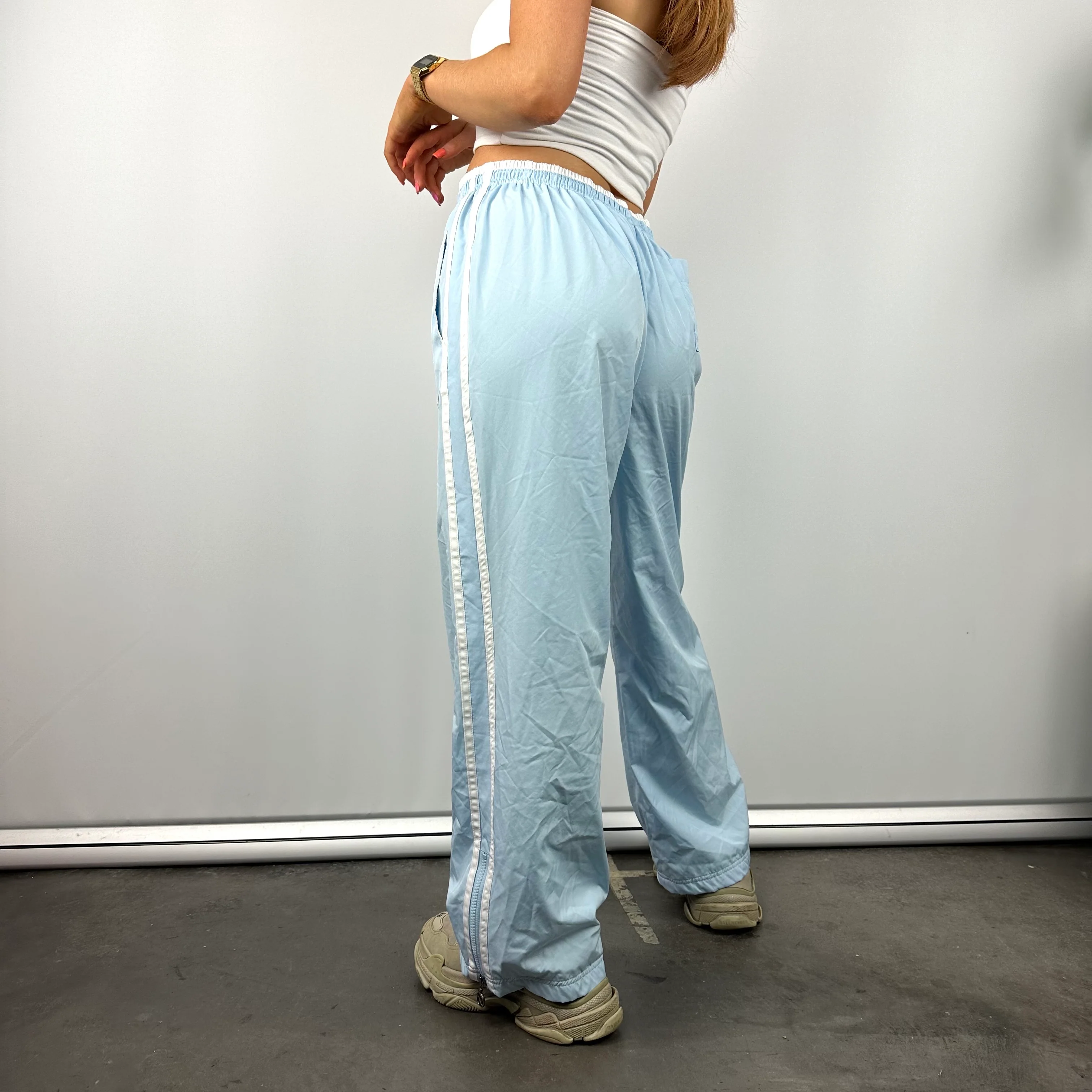 Nike Baby Blue Embroidered Swoosh Track Pants (M) - Image 5