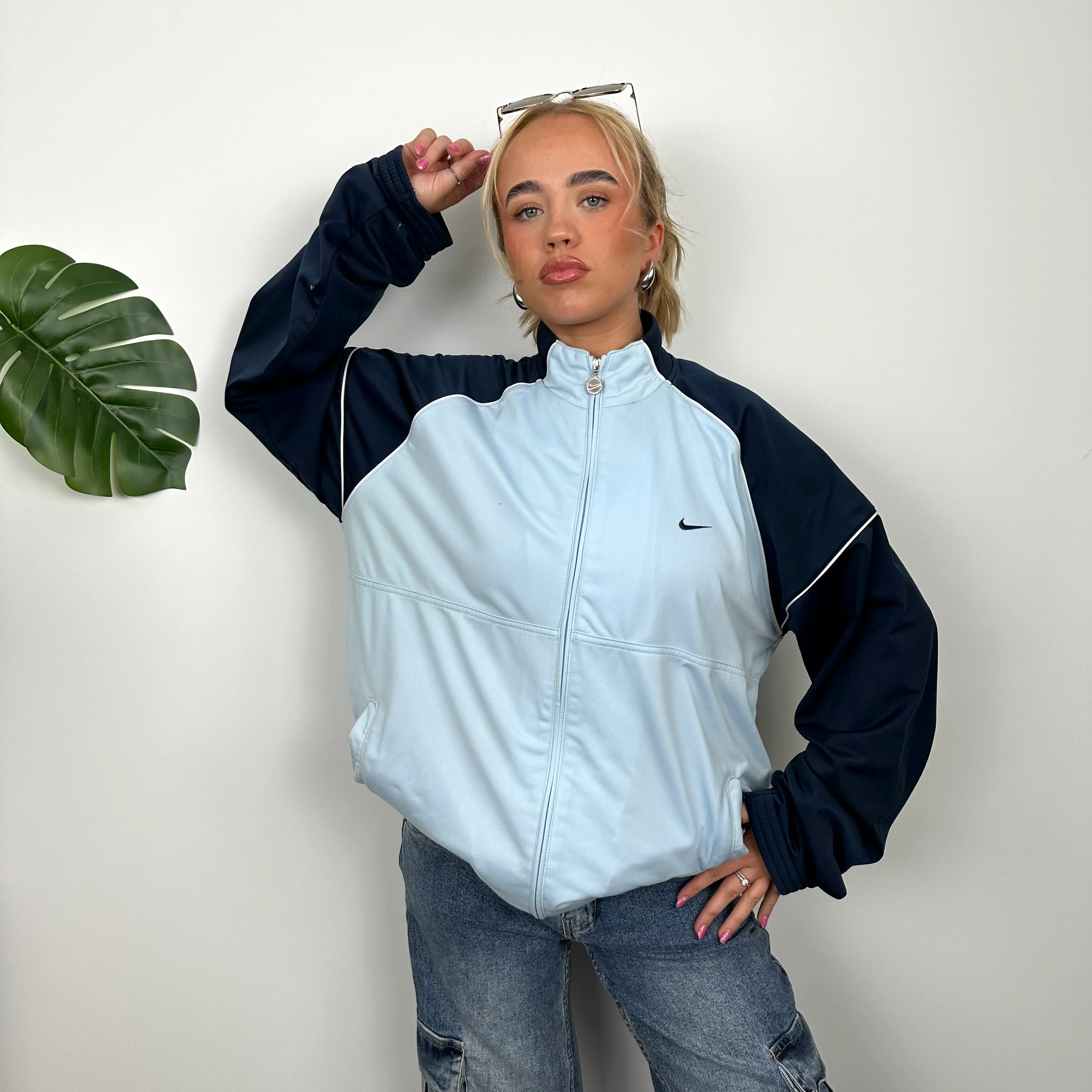 Nike Baby Blue Embroidered Swoosh Track Jacket (XL) - Image 3